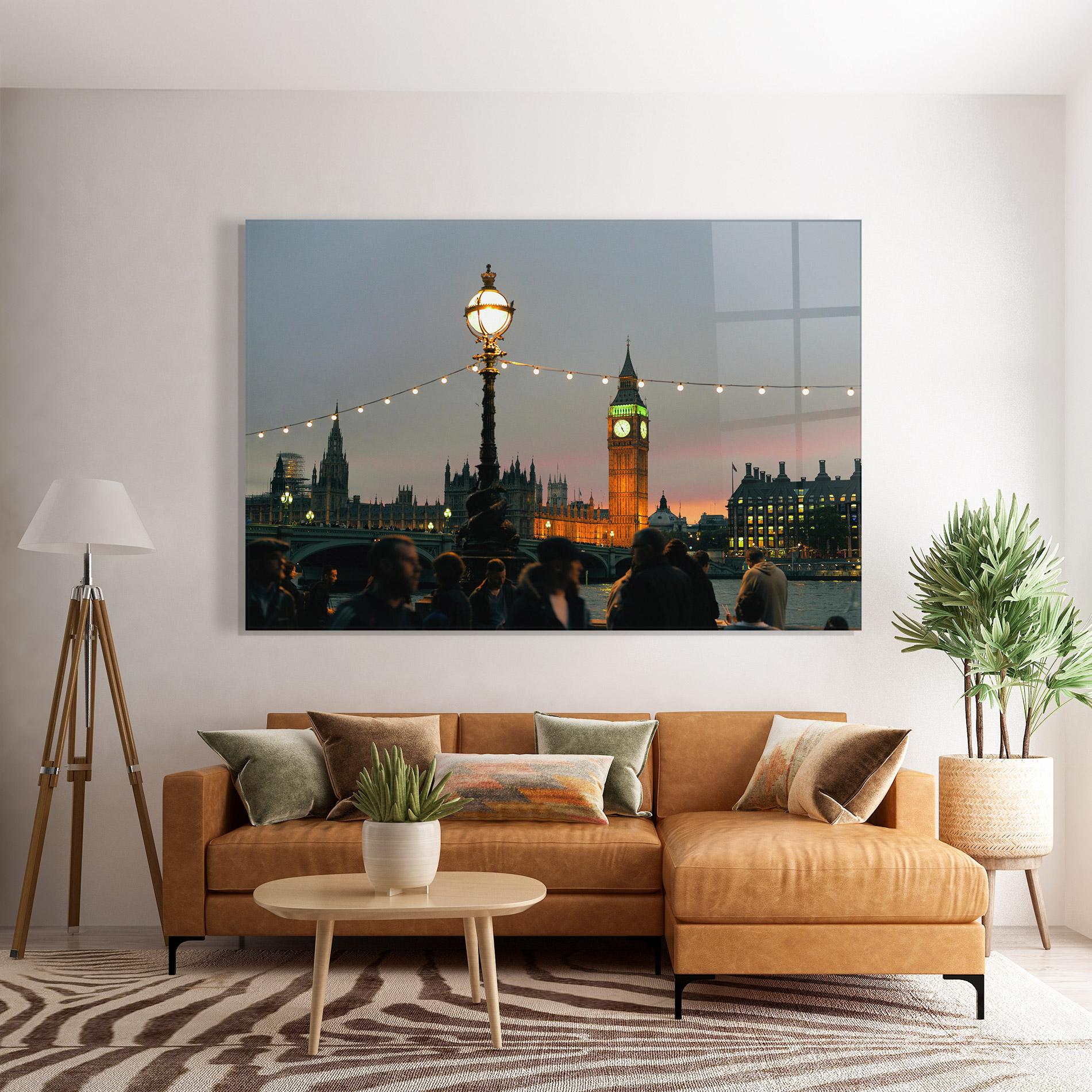 Tablou Sticla Clock Lights mockup 7