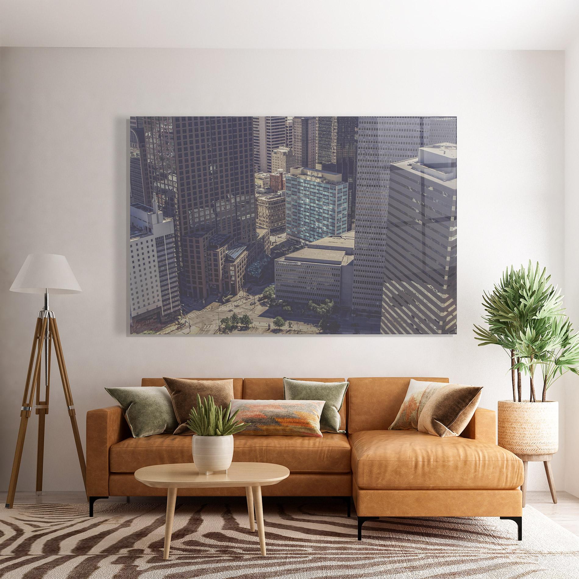 Tablou Sticla Cream Light Building mockup 7