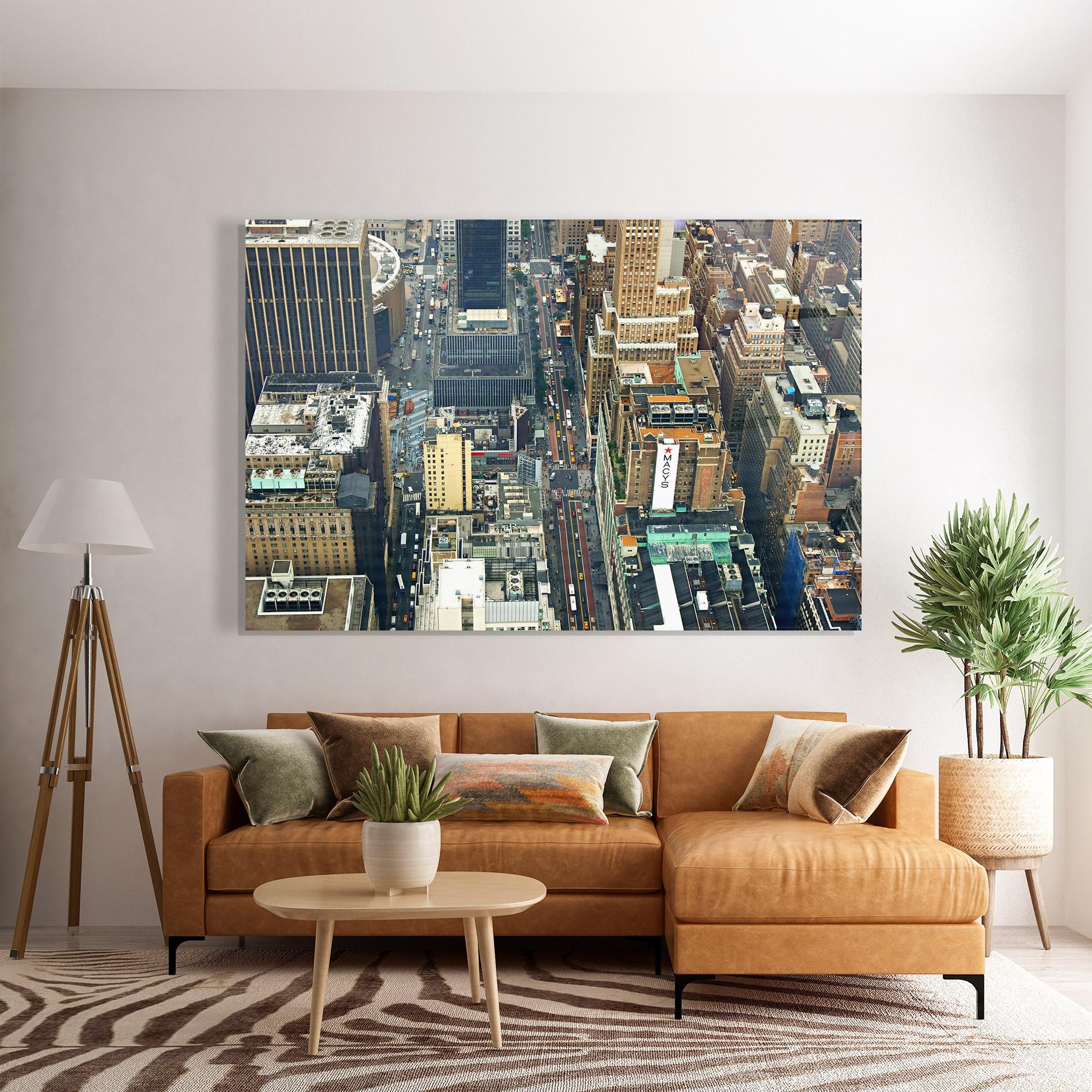 Tablou Sticla Cream Tall Building mockup 7