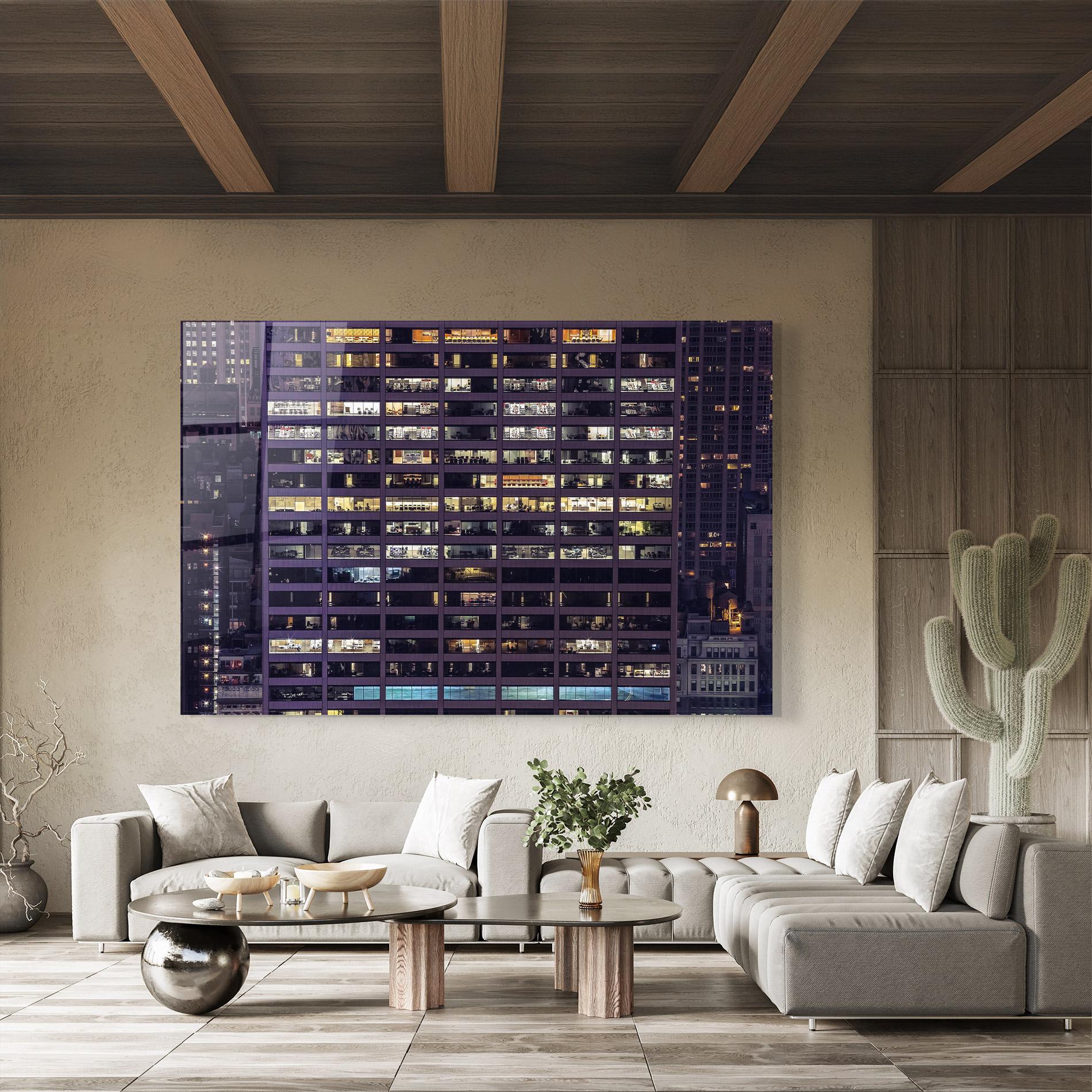 Tablou Sticla Building Lights mockup 8