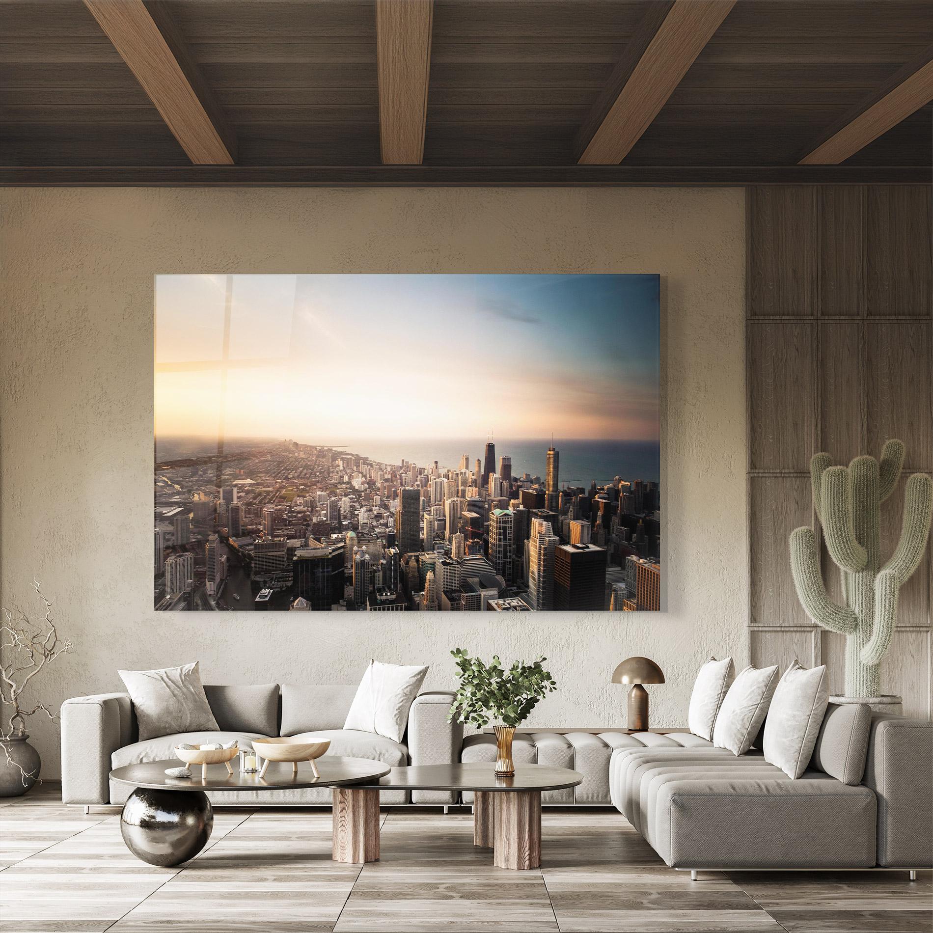 Tablou Sticla City Buildings mockup 8