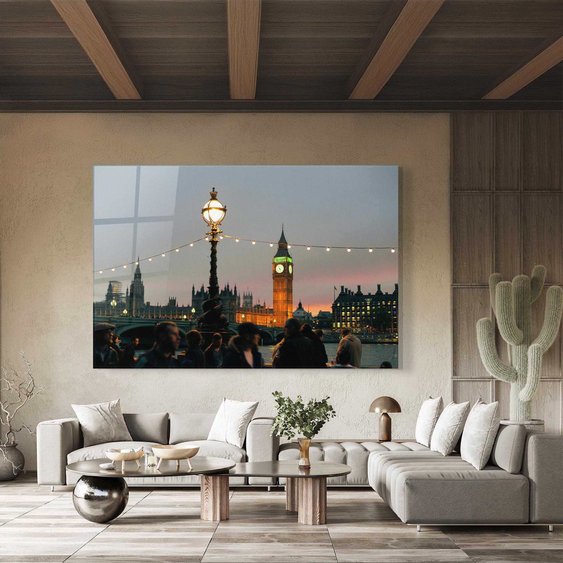 Tablou Sticla Clock Lights mockup 8