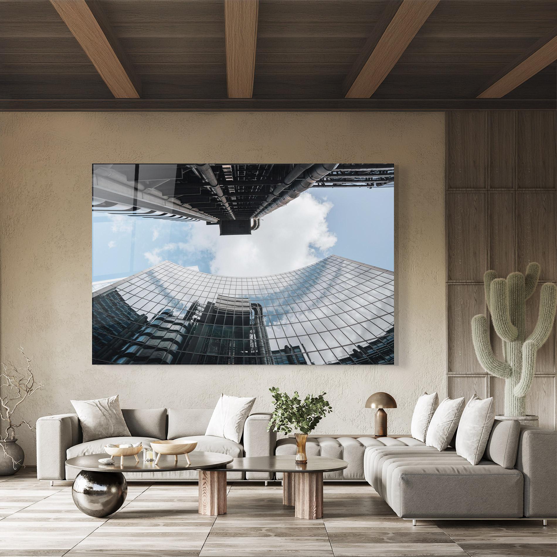 Tablou Sticla Cloud Big Building mockup 8