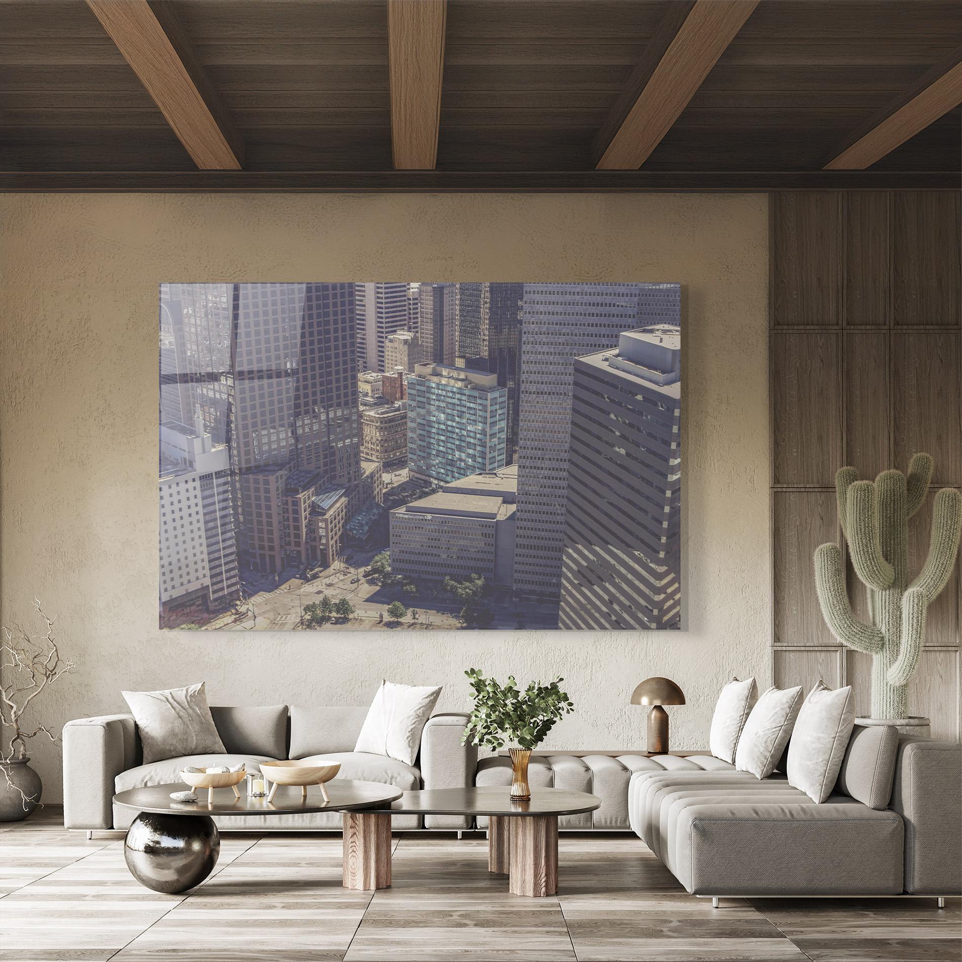 Tablou Sticla Cream Light Building mockup 8