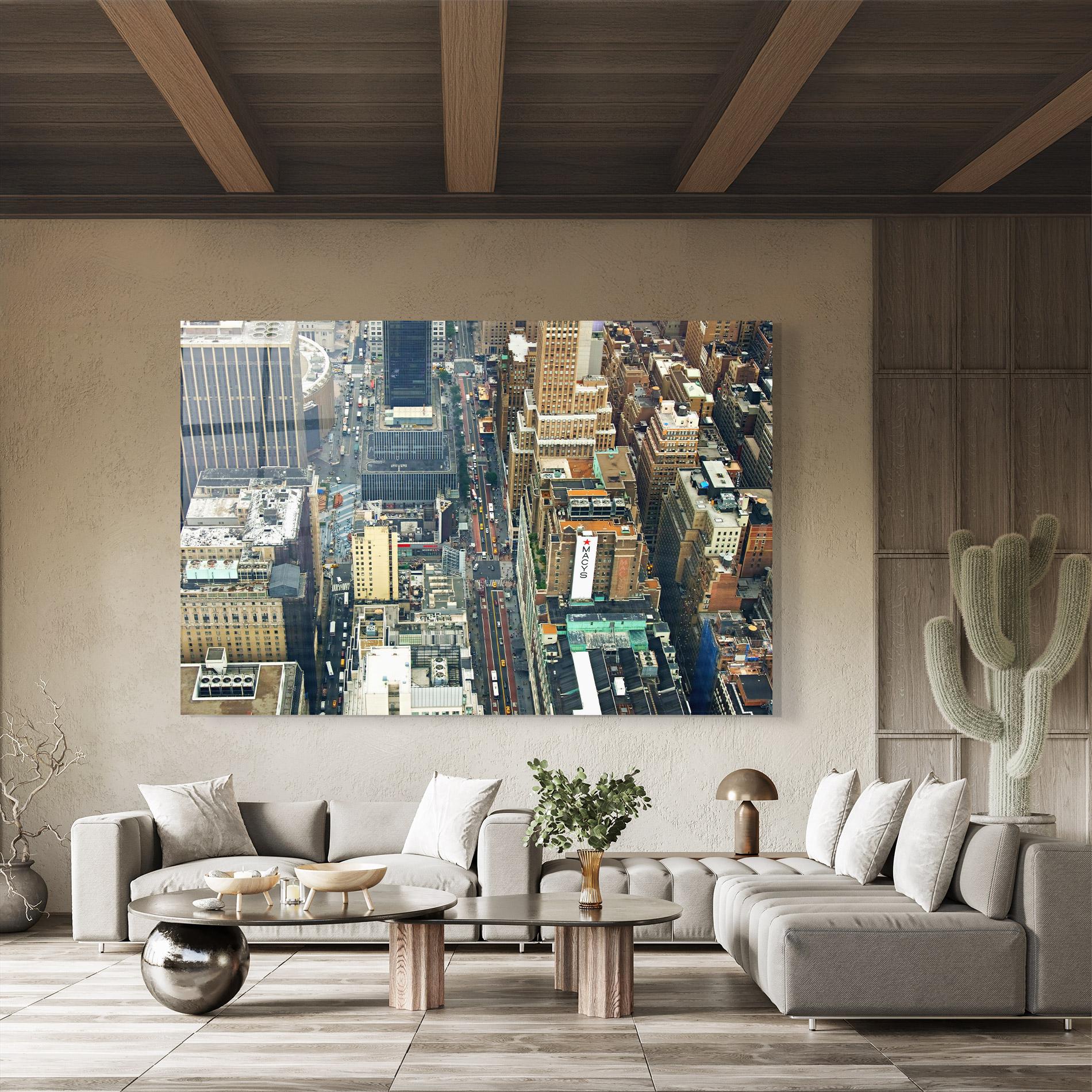 Tablou Sticla Cream Tall Building mockup 8