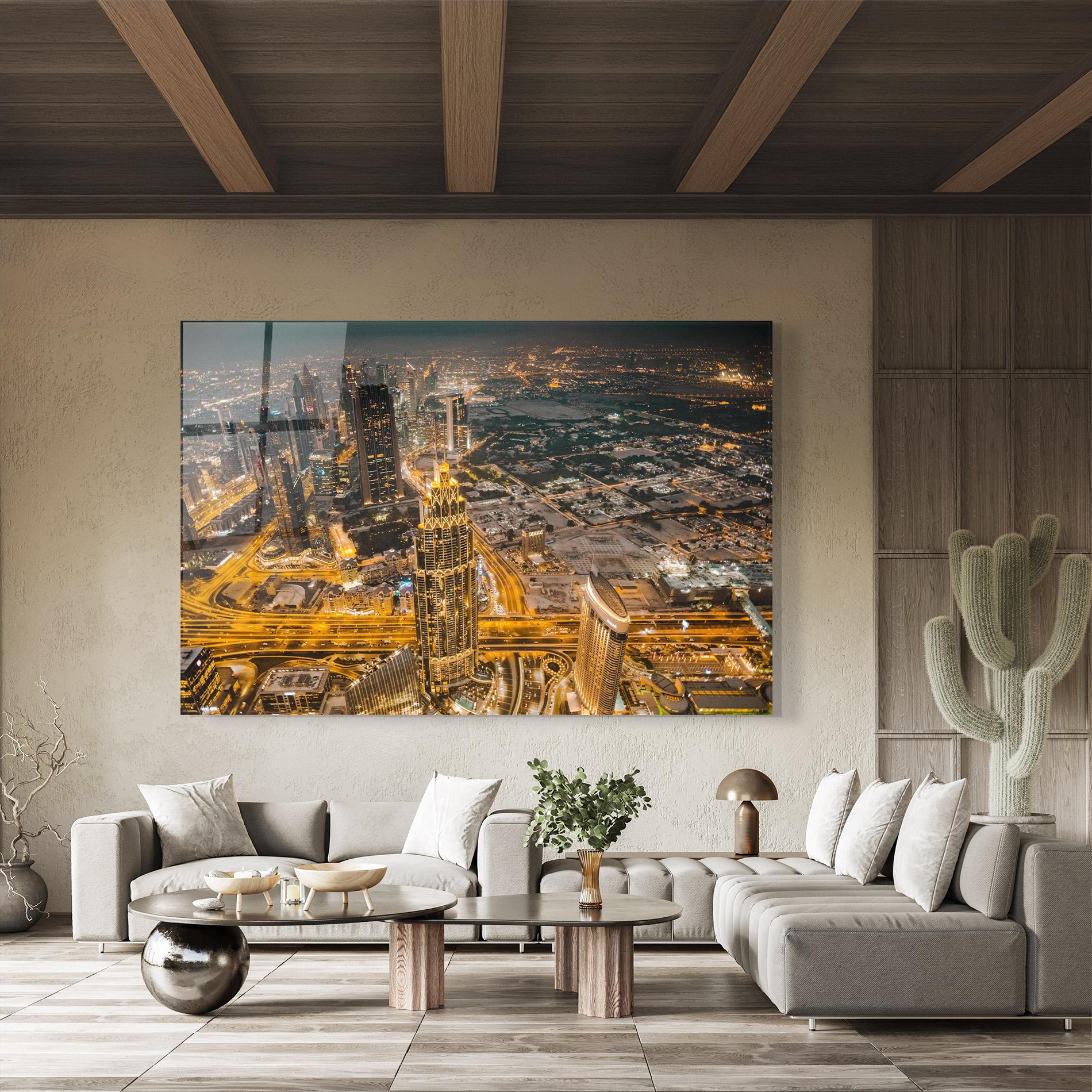 Tablou Sticla Dubai Lights mockup 8