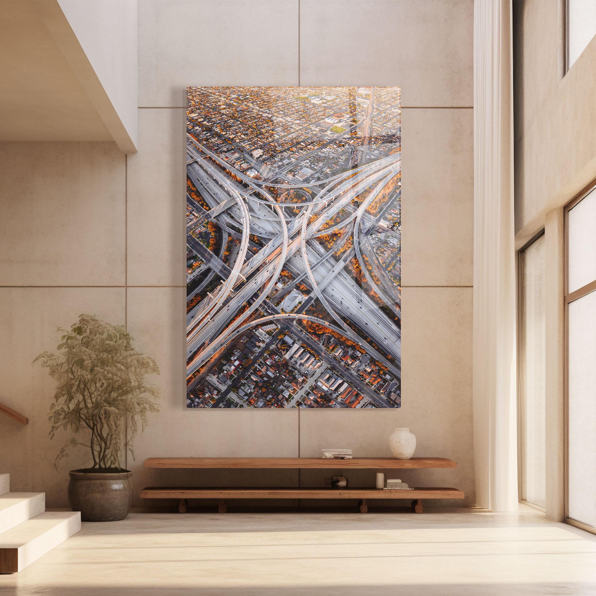 Tablou Sticla Big Road City mockup 8