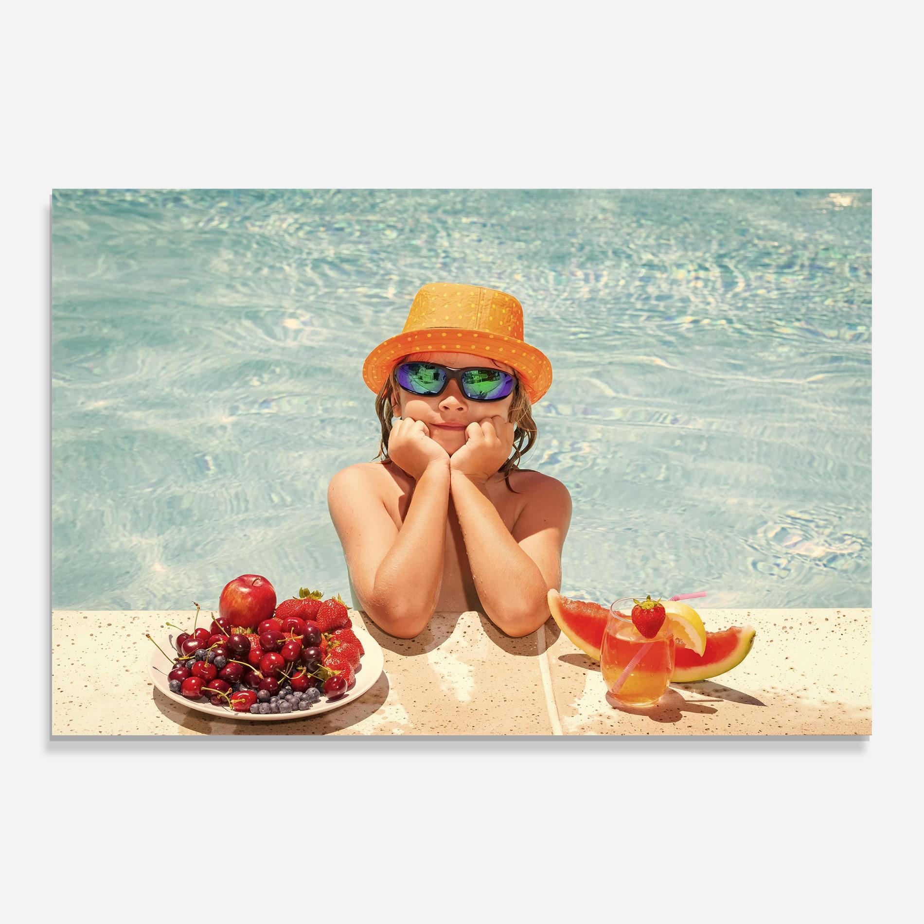 Tablou Sticla Child Swimming mockup 0