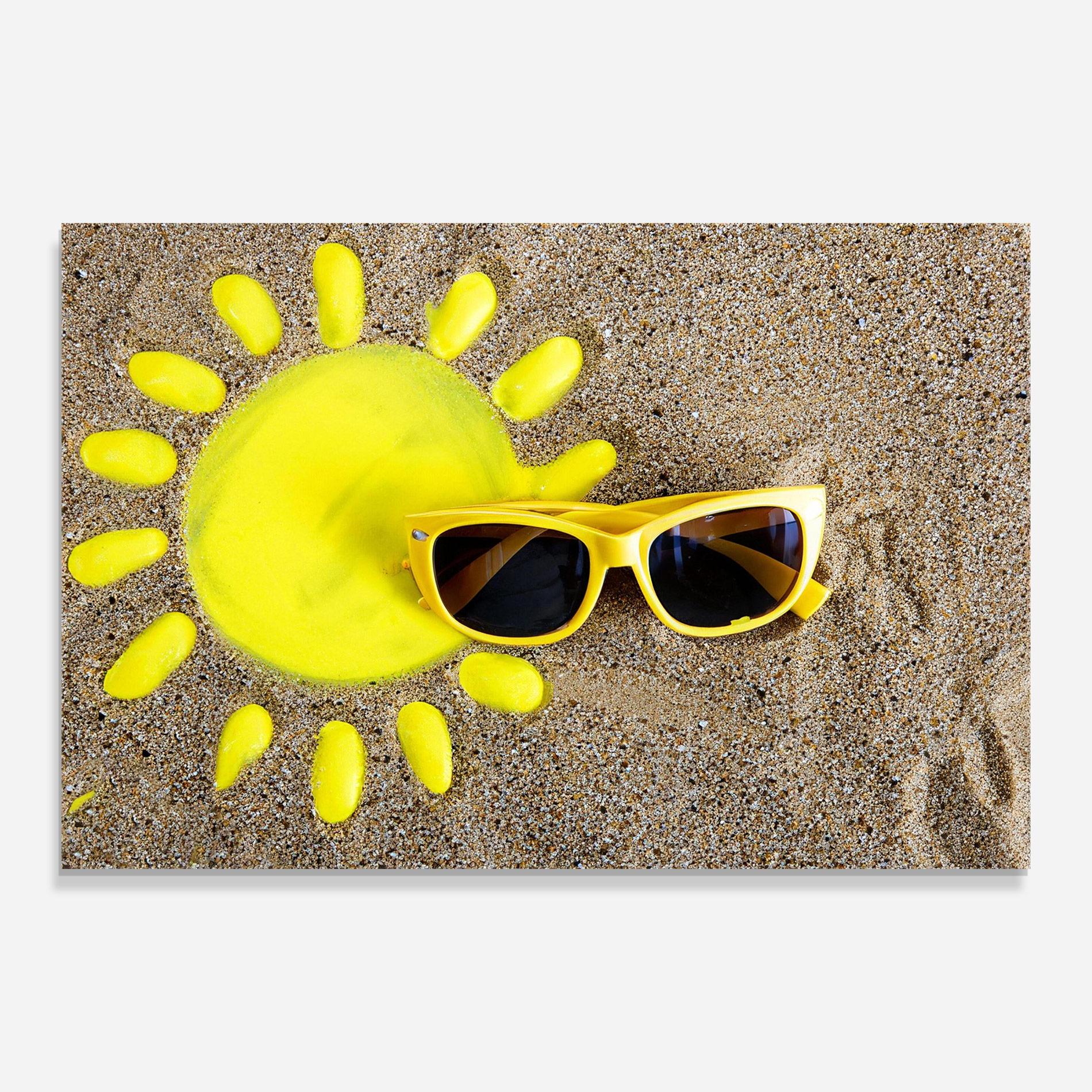 Tablou Sticla Yellow Summer Glasses mockup 0