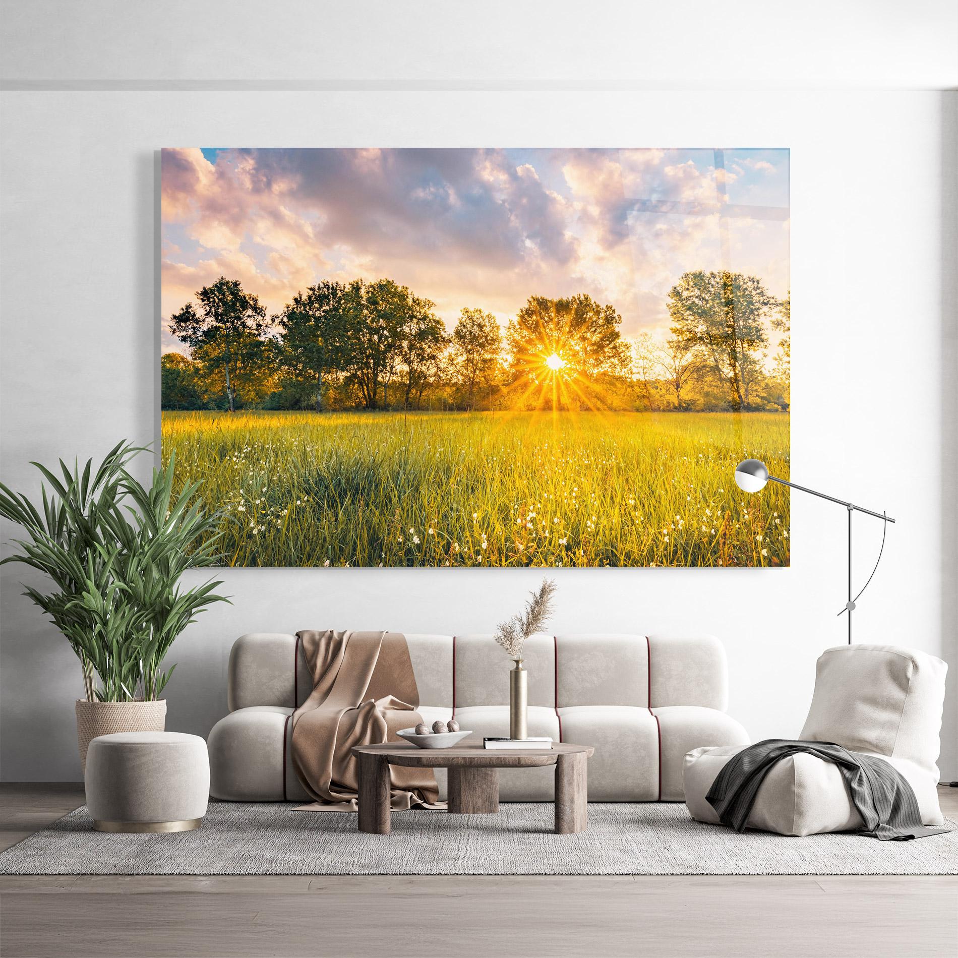 Tablou Sticla Blossoming Meadow mockup 9