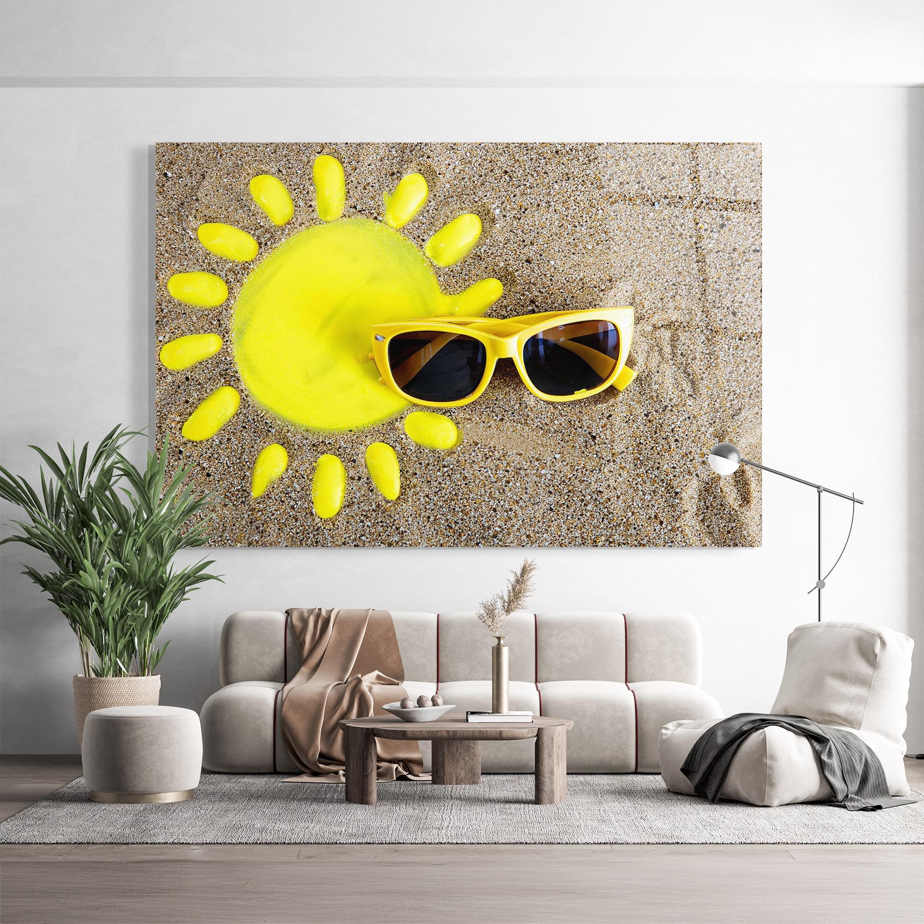 Tablou Sticla Yellow Summer Glasses mockup 9