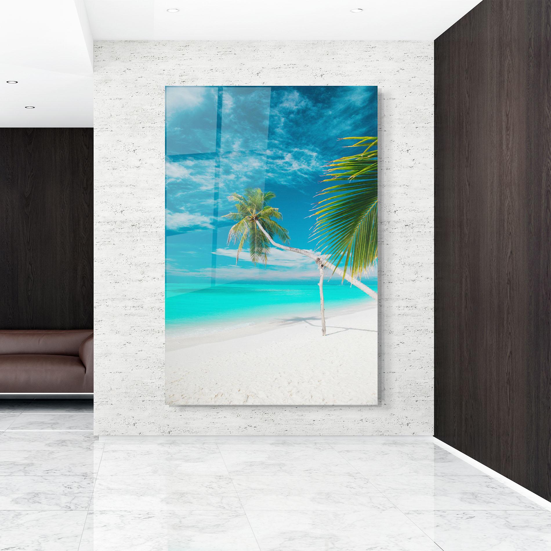 Tablou Sticla Day Palm mockup 9