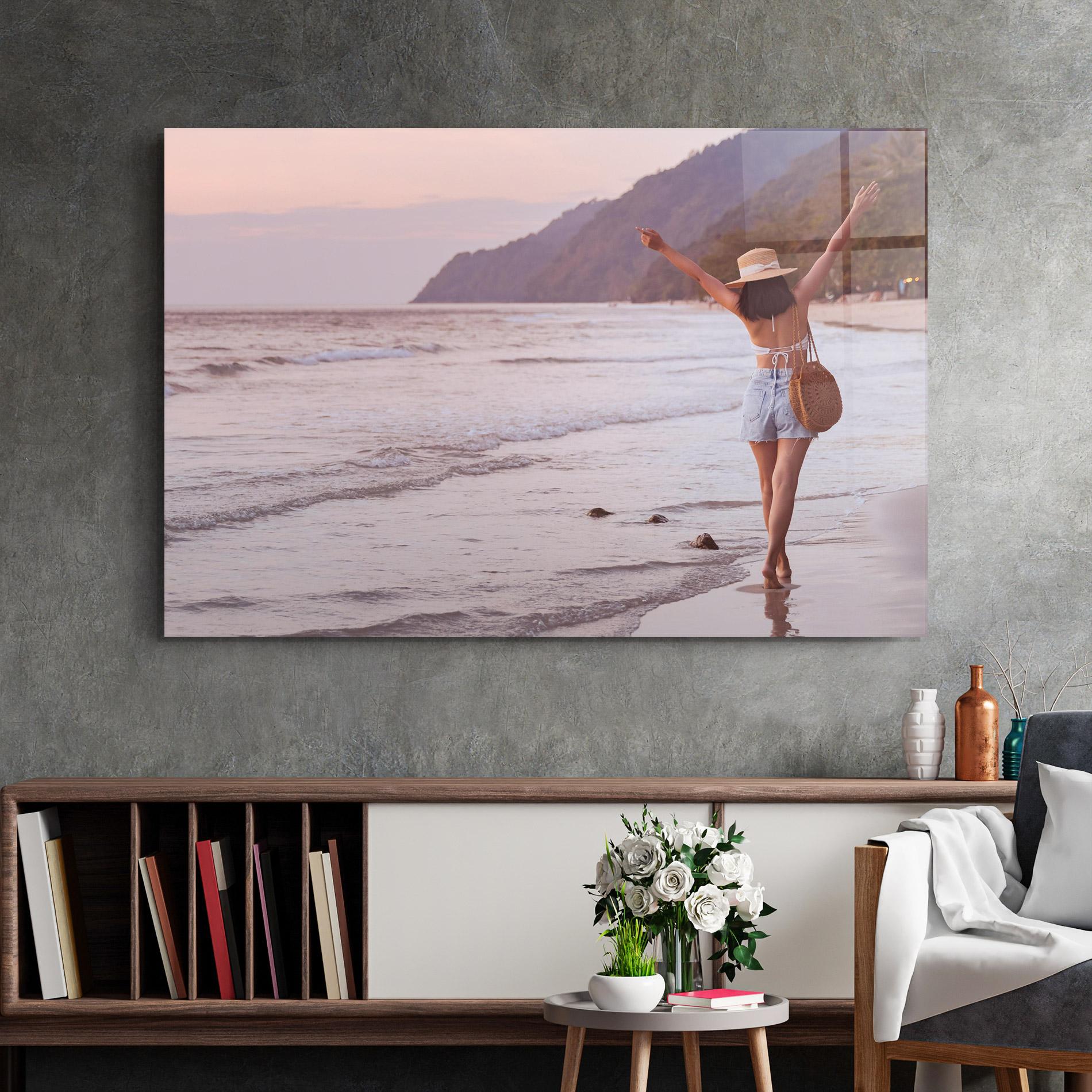 Tablou Sticla Beach Traveler mockup 2