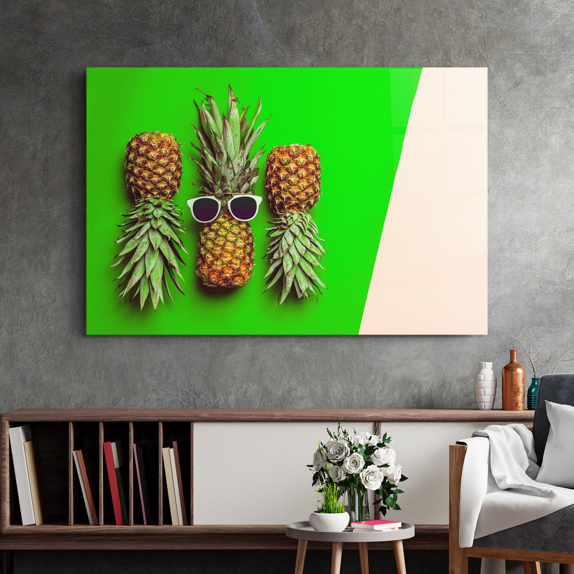 Tablou Sticla Green Pineapple mockup 2