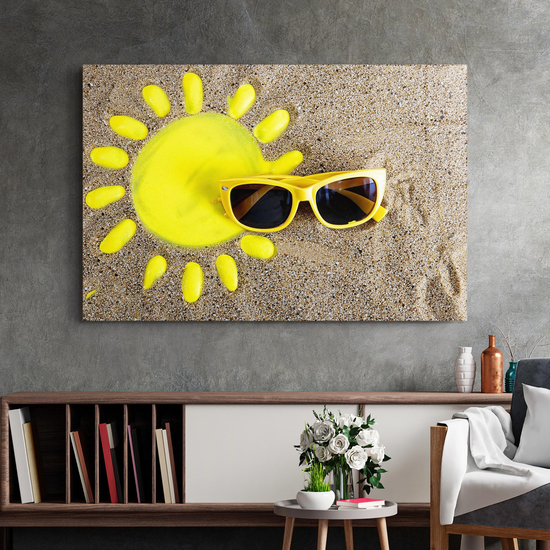 Tablou Sticla Yellow Summer Glasses mockup 2