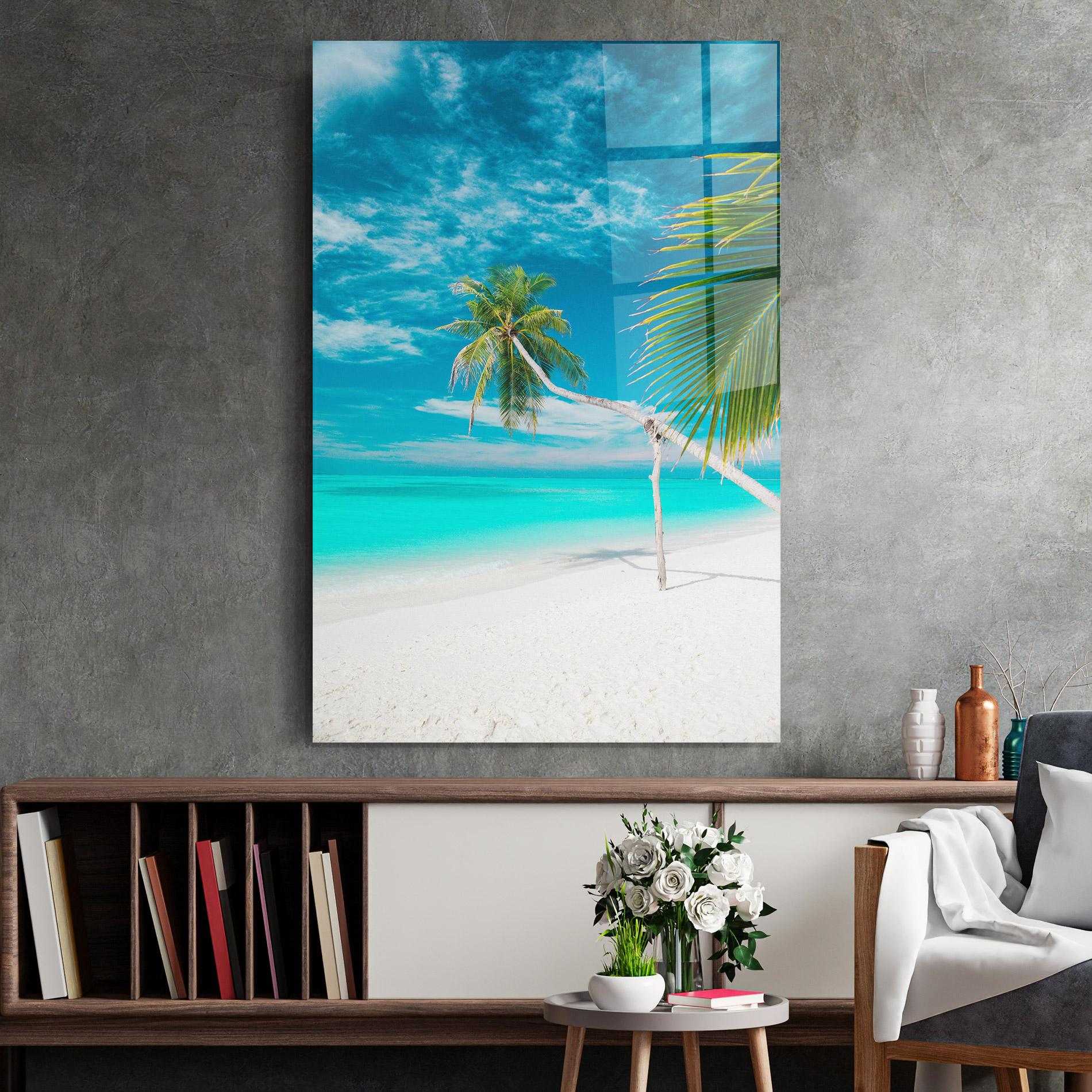 Tablou Sticla Day Palm mockup 2