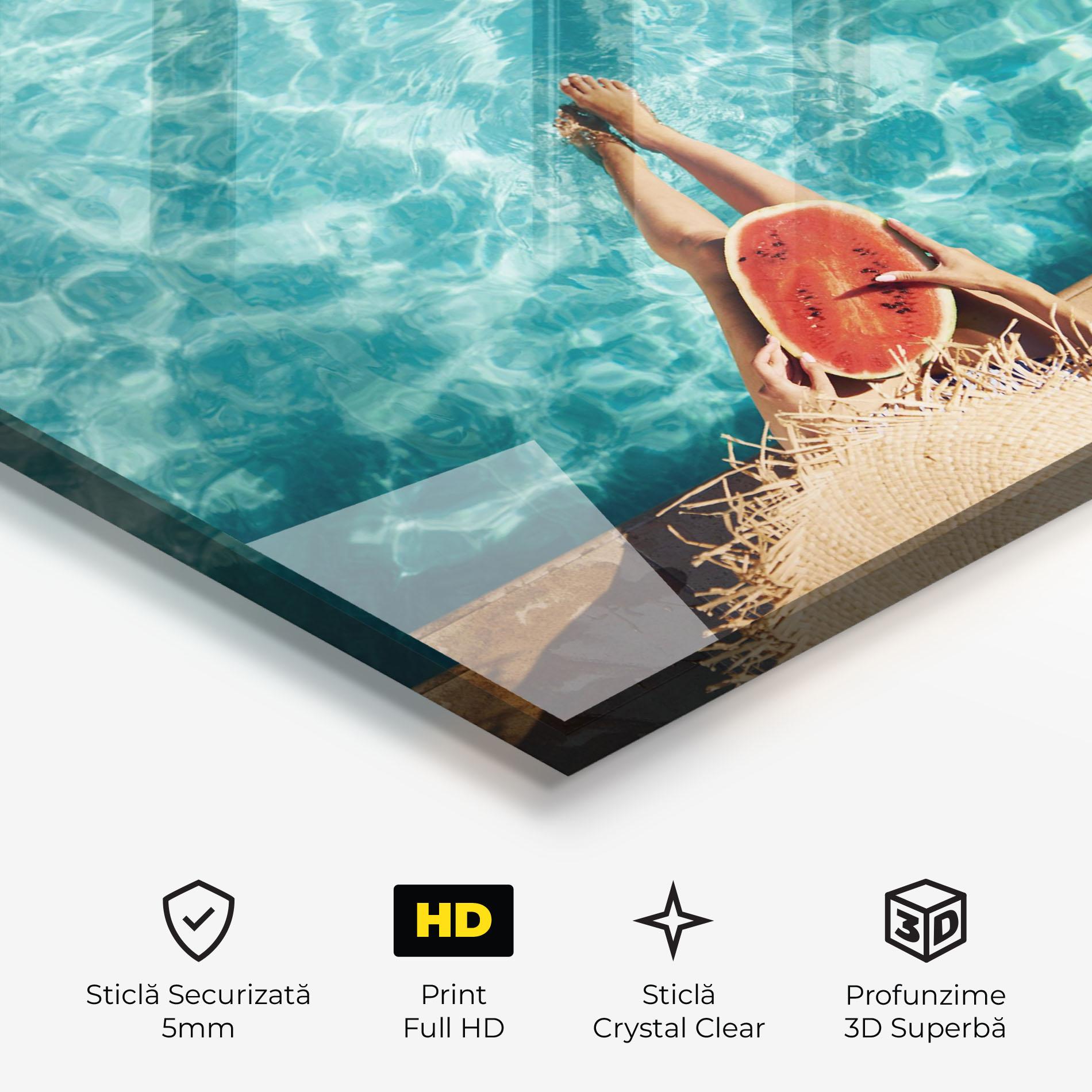 Tablou Sticla Pool Watermelon mockup 3