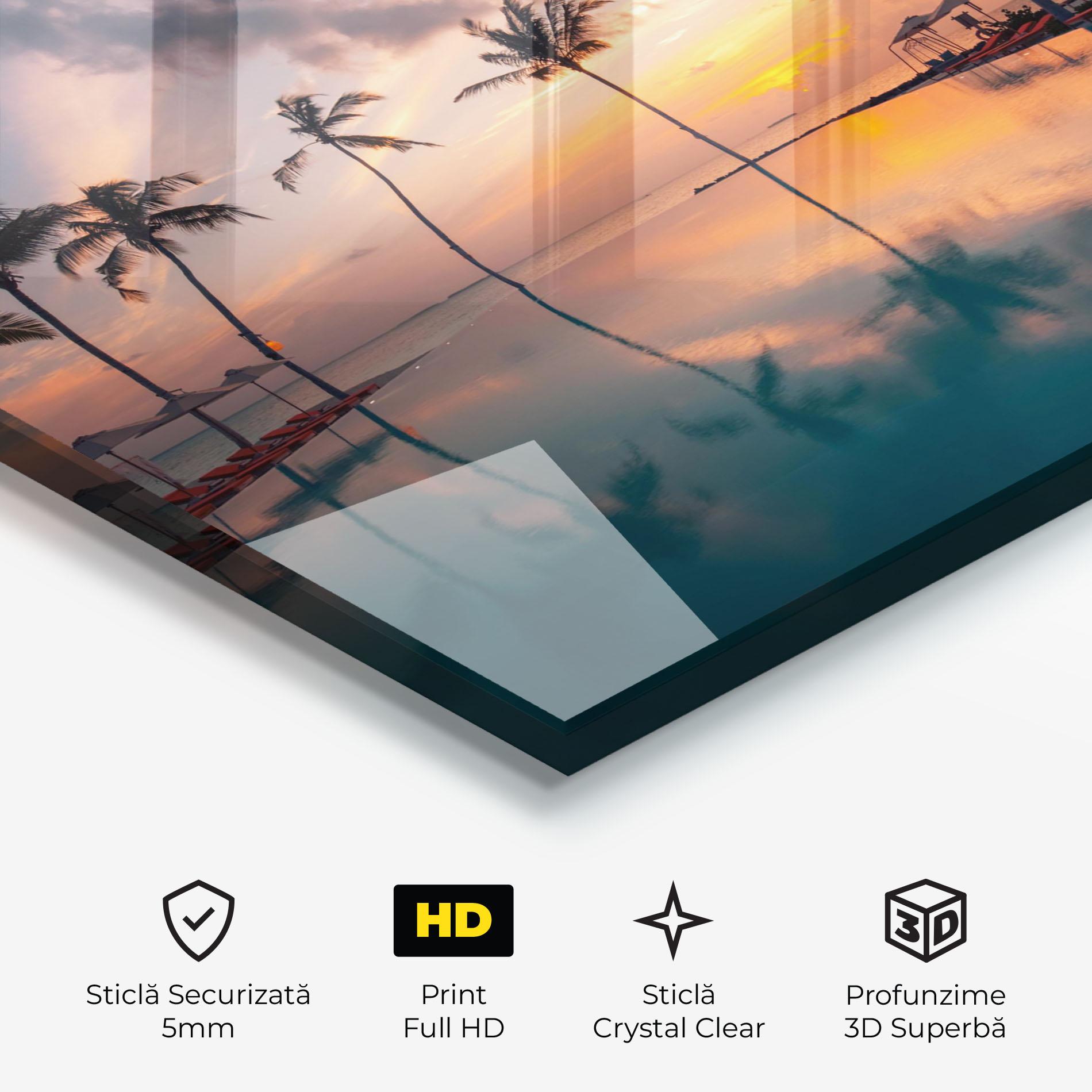 Tablou Sticla Tropical Beach mockup 3