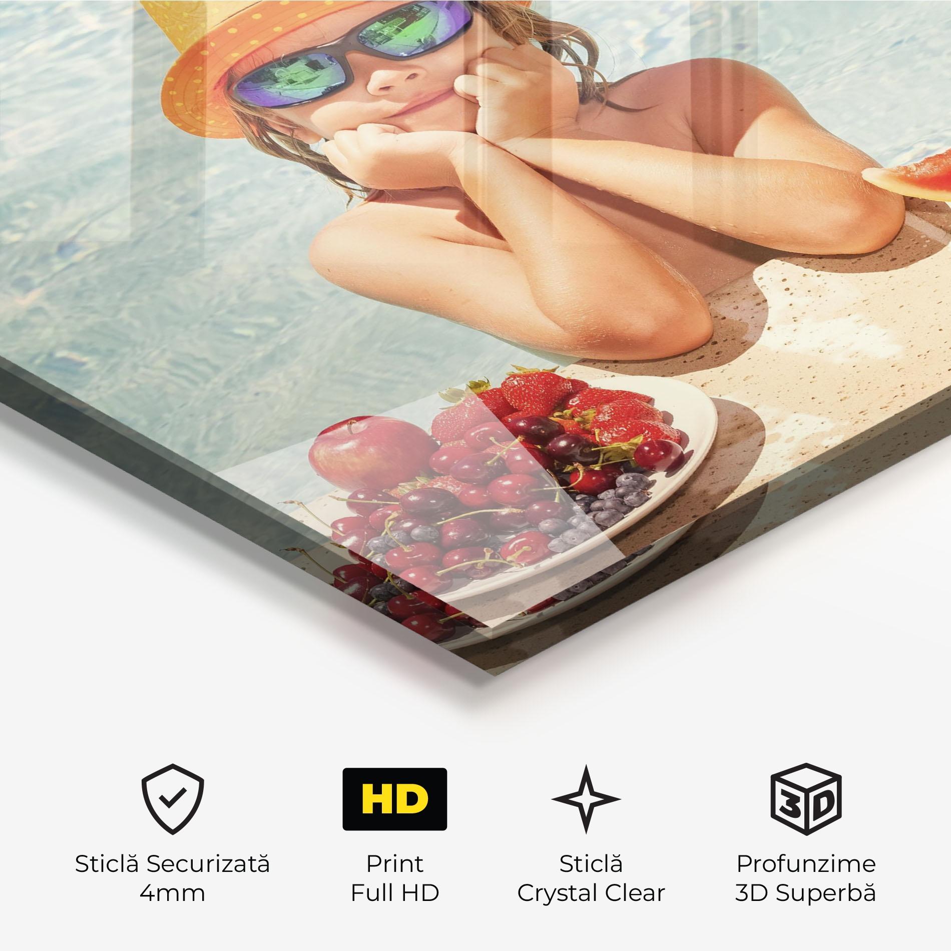 Tablou Sticla Child Swimming mockup 3