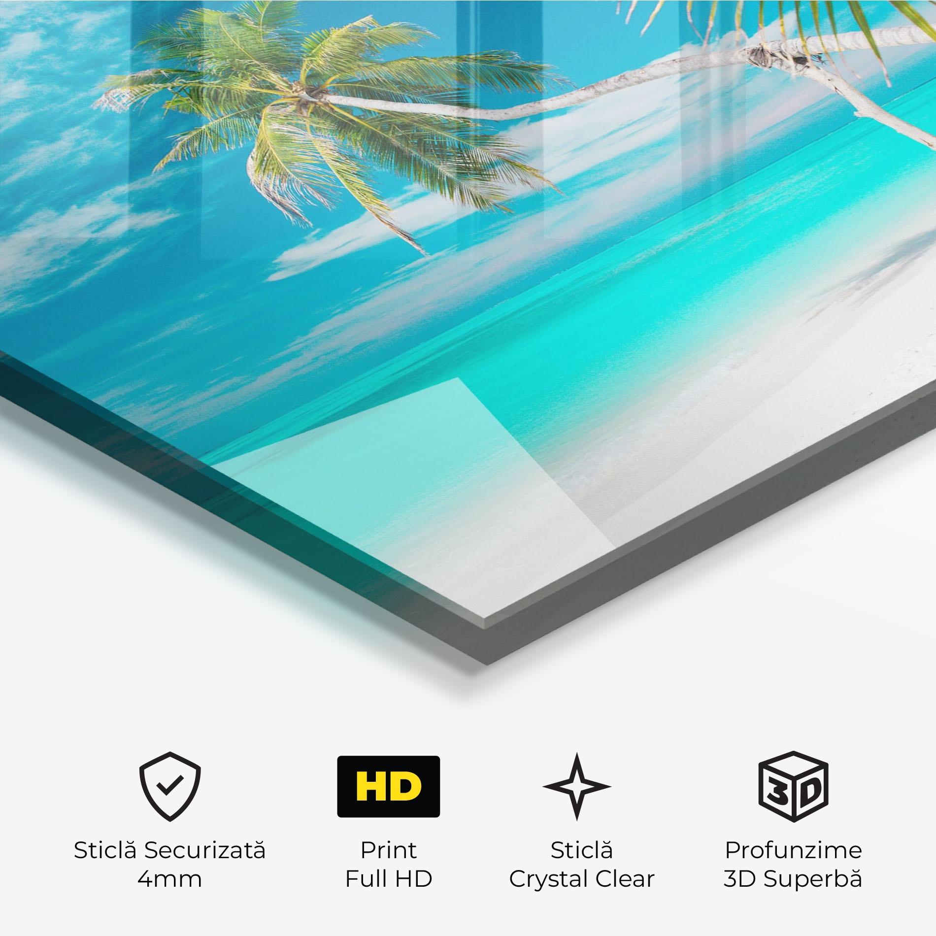 Tablou Sticla Day Palm mockup 3