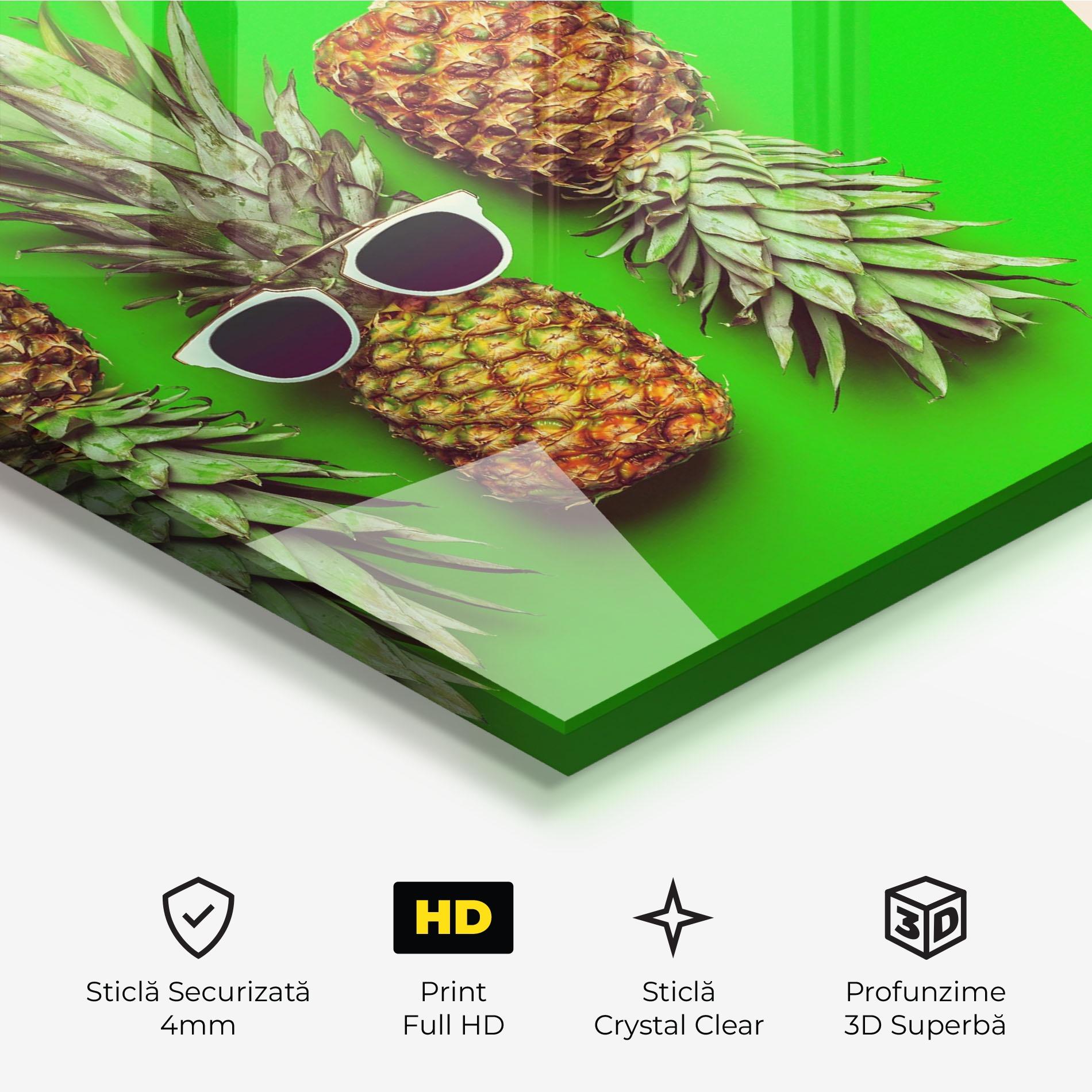 Tablou Sticla Green Pineapple mockup 3