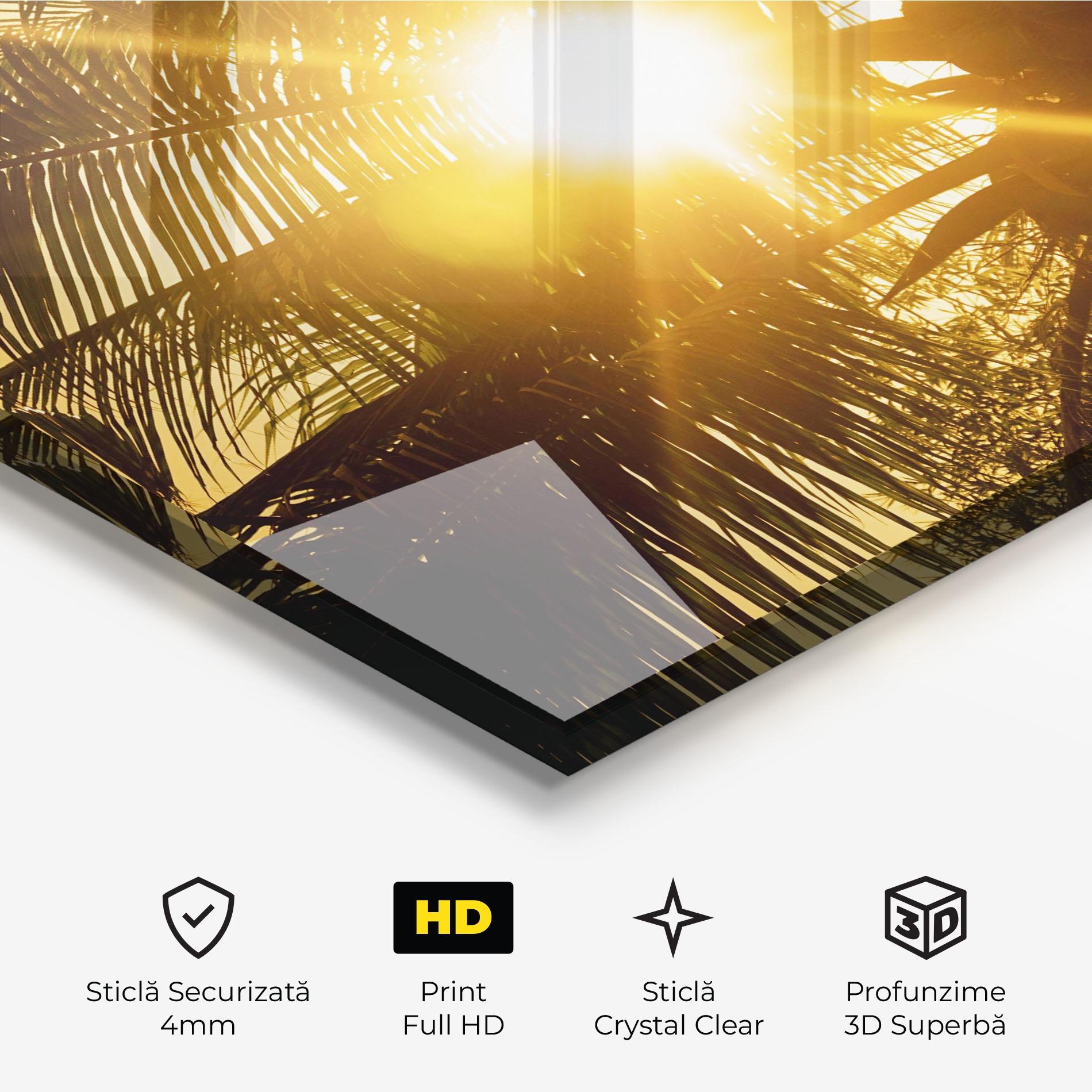 Tablou Sticla Palm Trees Sun mockup 3