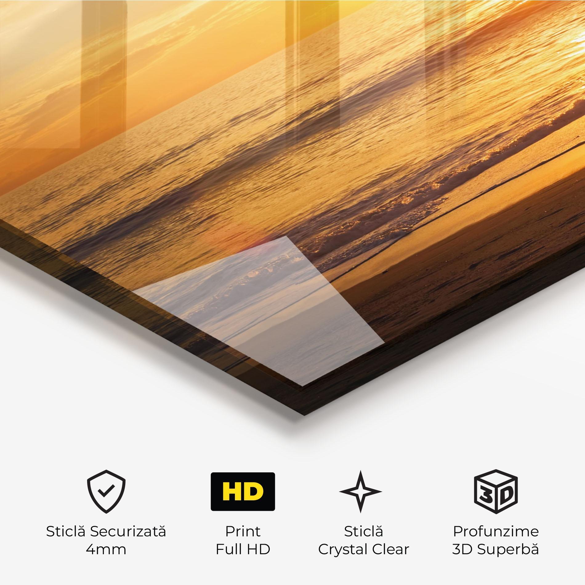 Tablou Sticla Sunset Ocean Coast mockup 3
