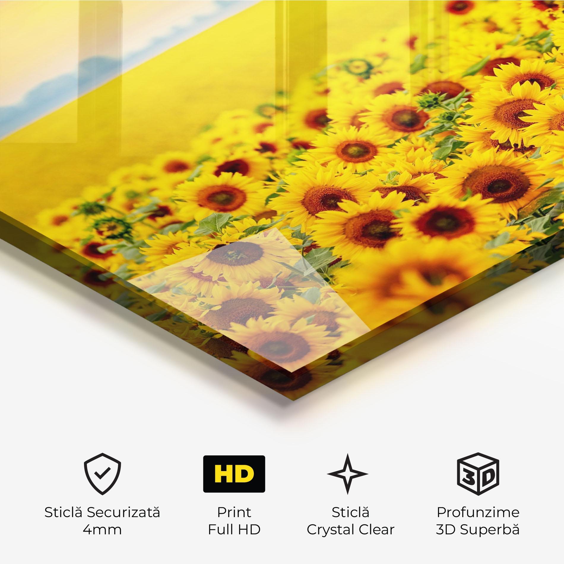 Tablou Sticla Yellow Sunflowers mockup 3