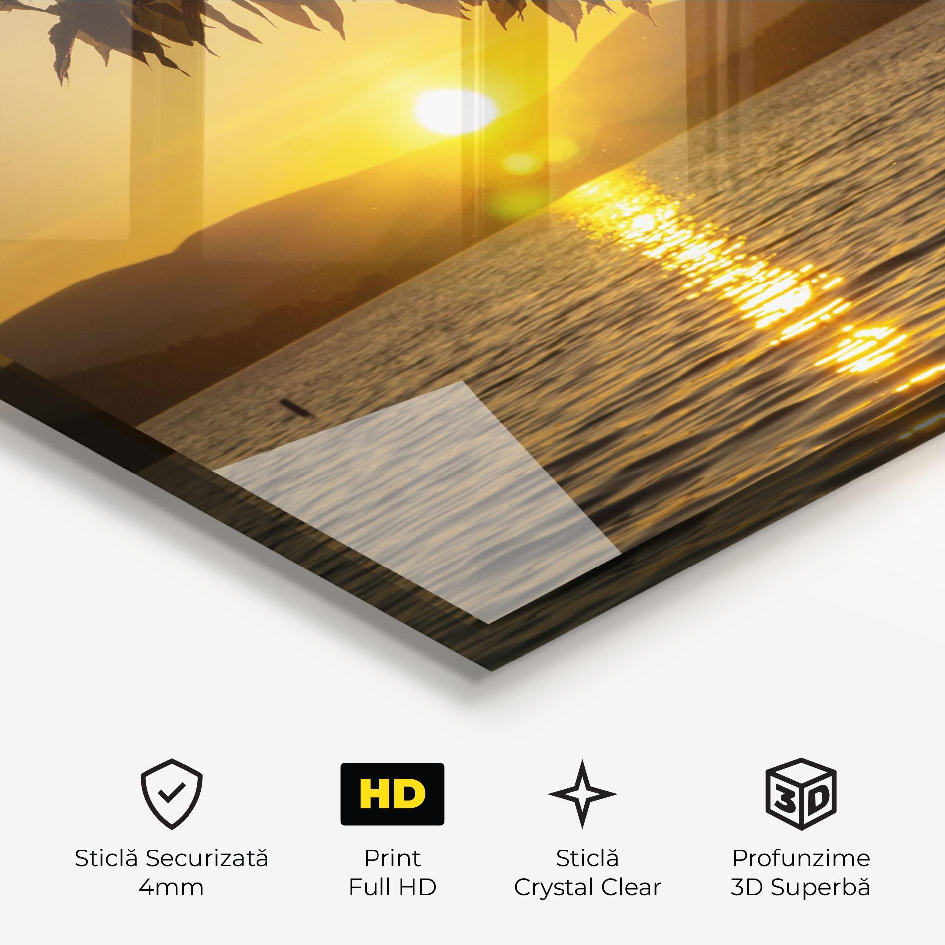 Tablou Sticla Yellow Sunrise mockup 3