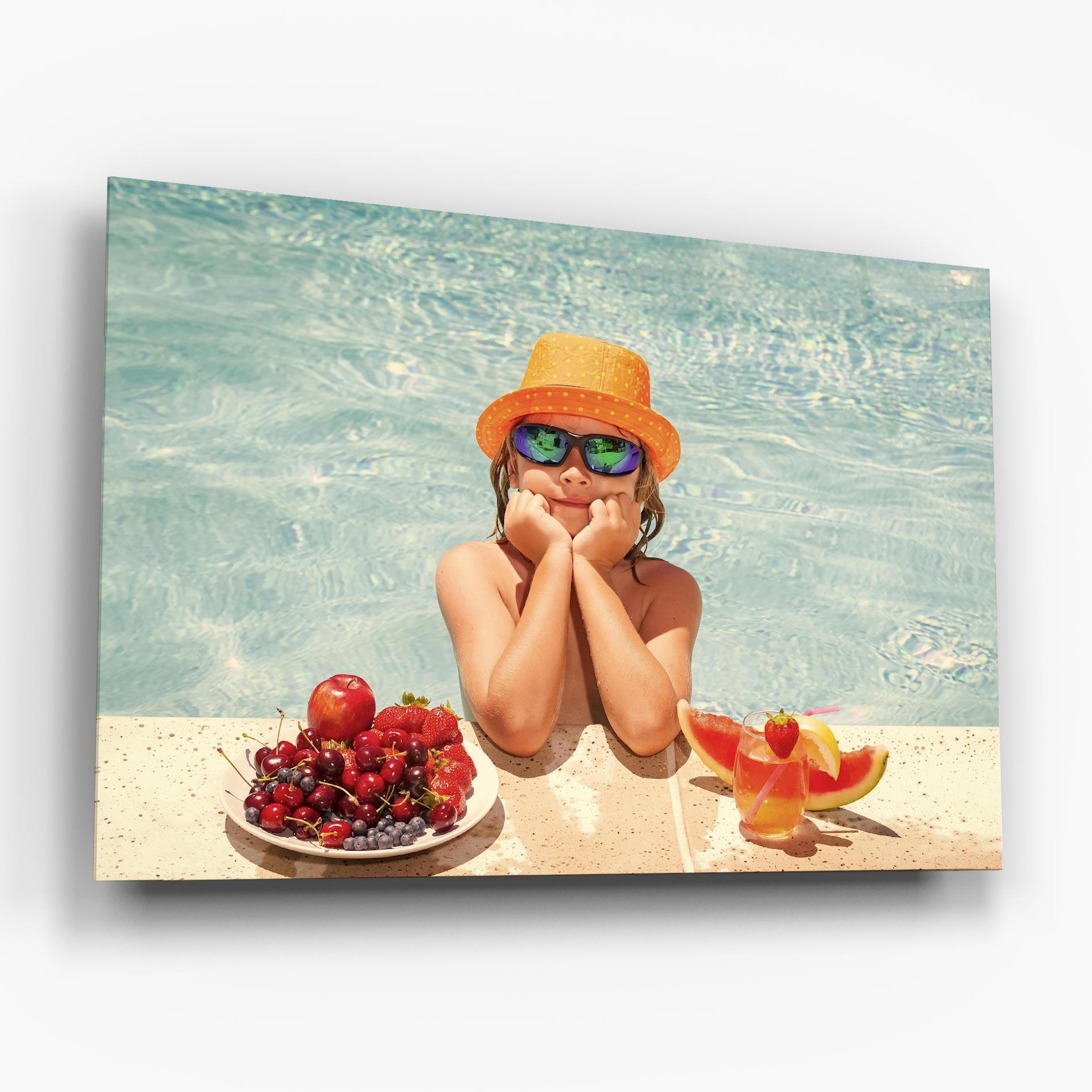 Tablou Sticla Child Swimming mockup 6