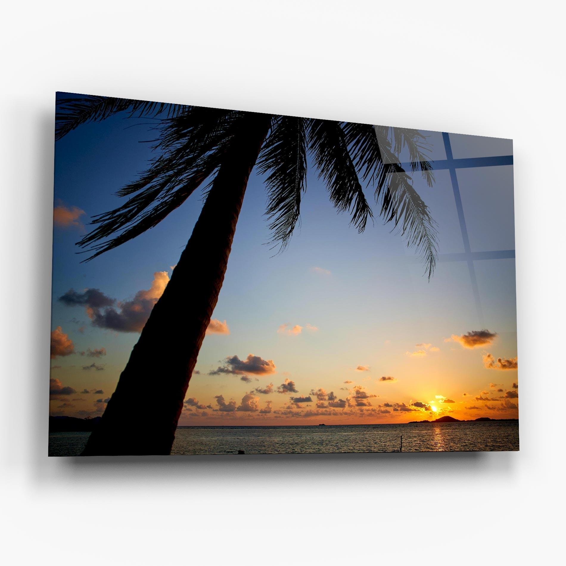Tablou Sticla Palm Tree Silhouette mockup 6
