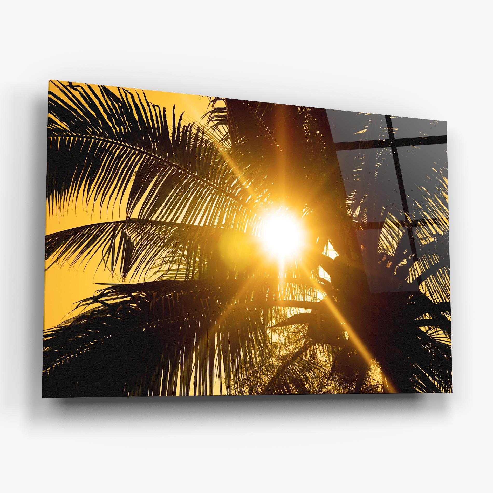 Tablou Sticla Palm Trees Sun mockup 6