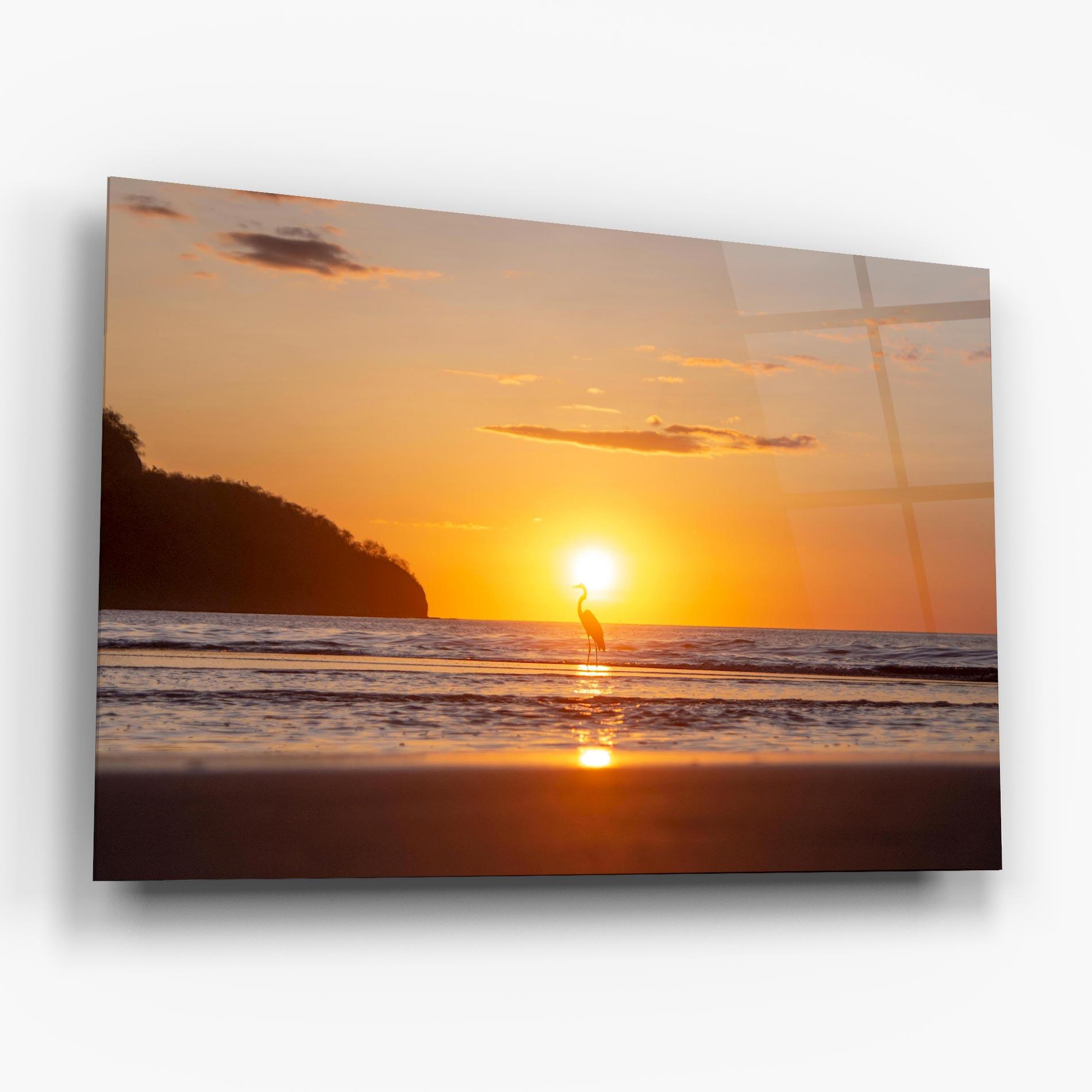 Tablou Sticla Sunset Bird Silhouette mockup 6