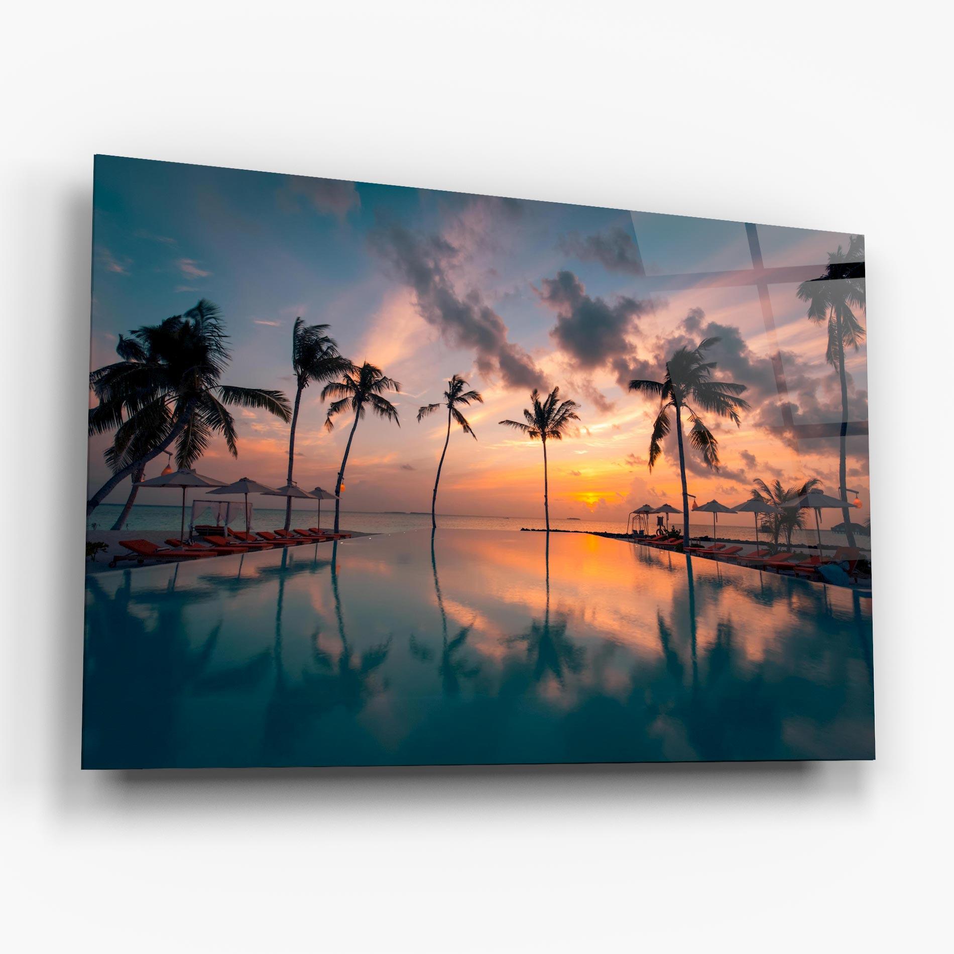 Tablou Sticla Tropical Beach mockup 6