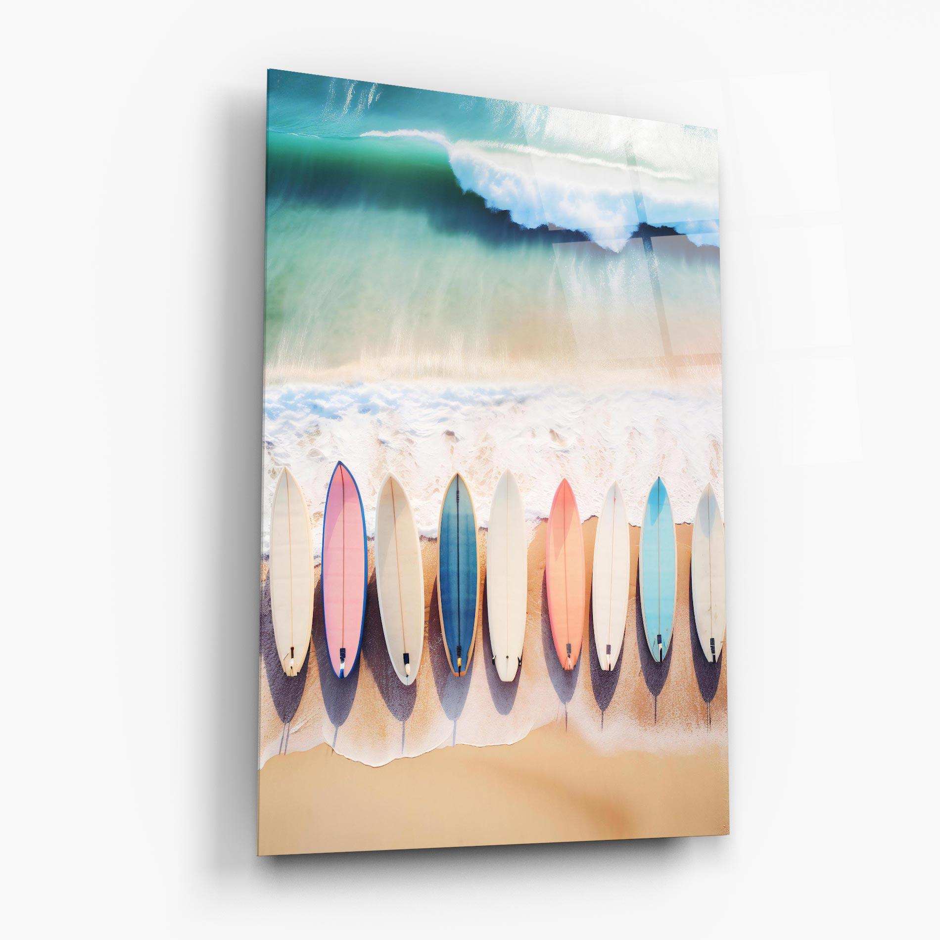 Tablou Sticla Surfboards Beach mockup 6