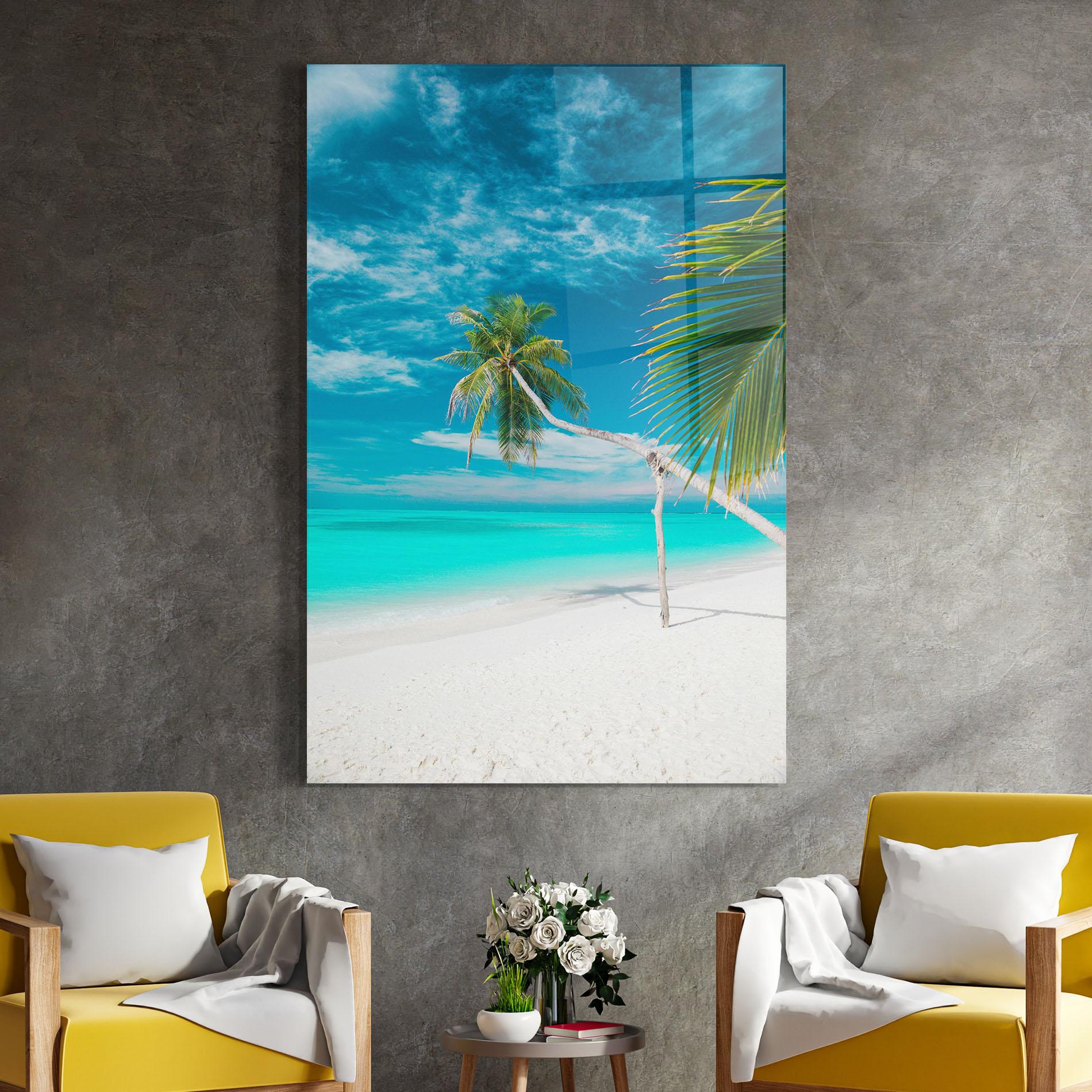 Tablou Sticla Day Palm mockup 4