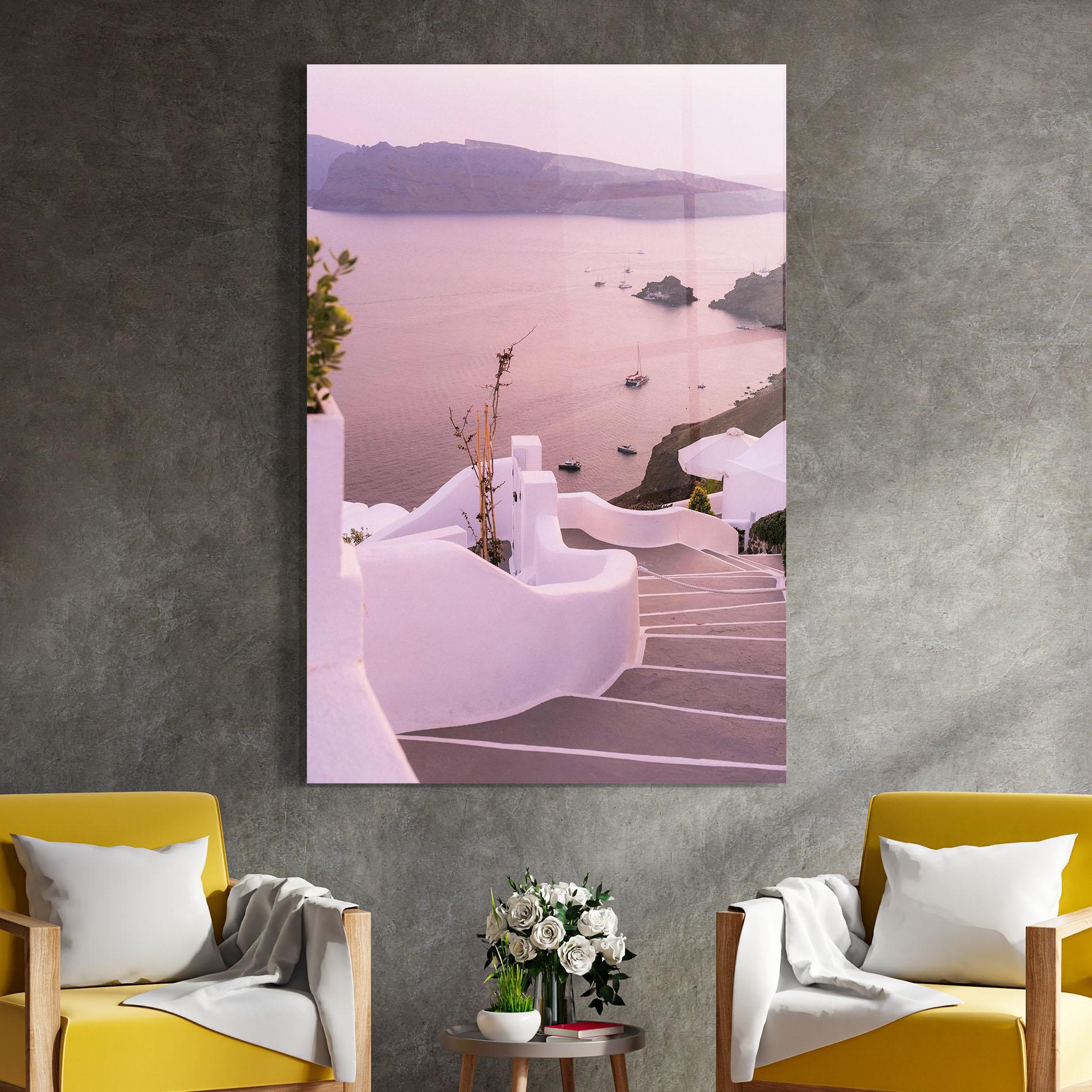 Tablou Sticla Grece Strairs mockup 4