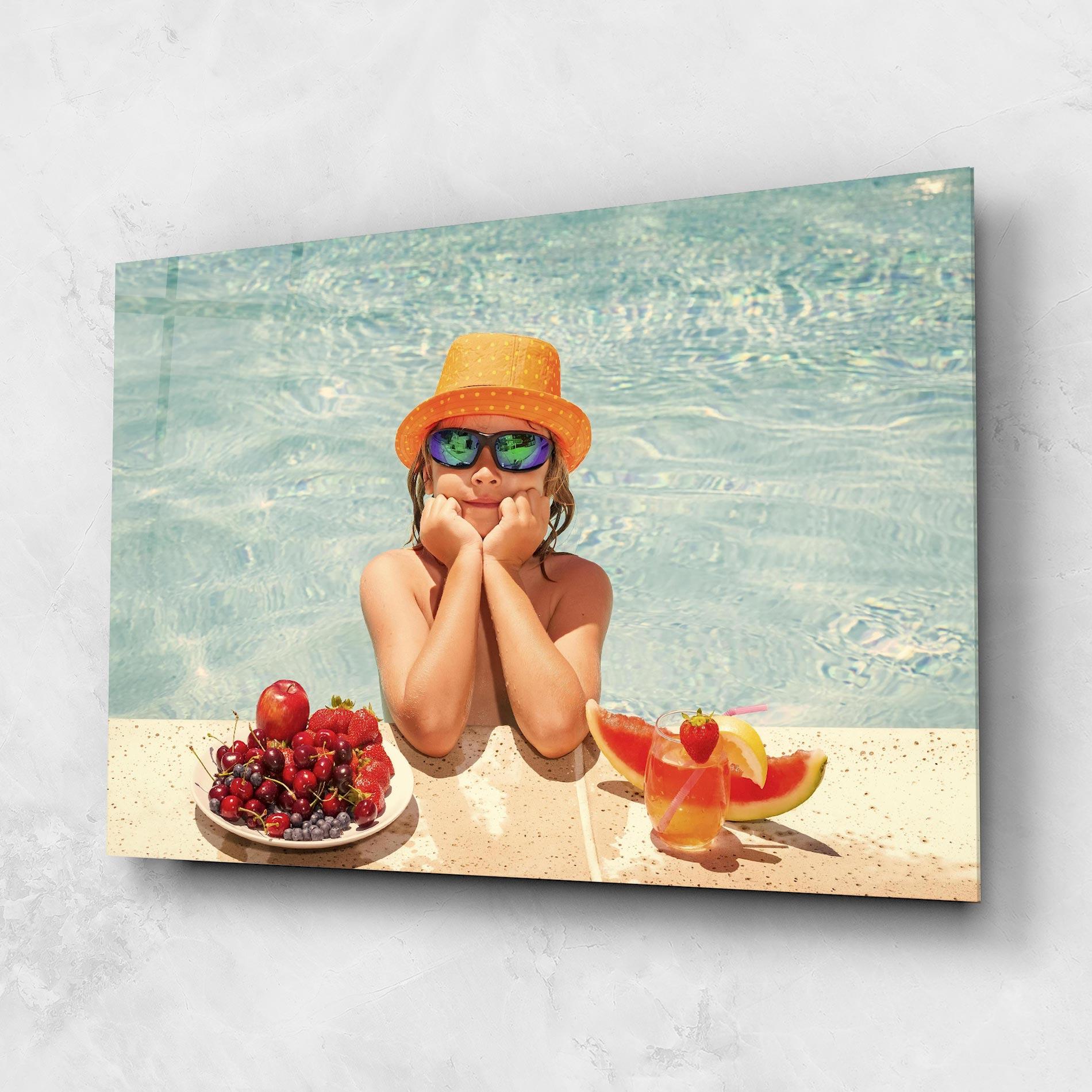 Tablou Sticla Child Swimming mockup 1