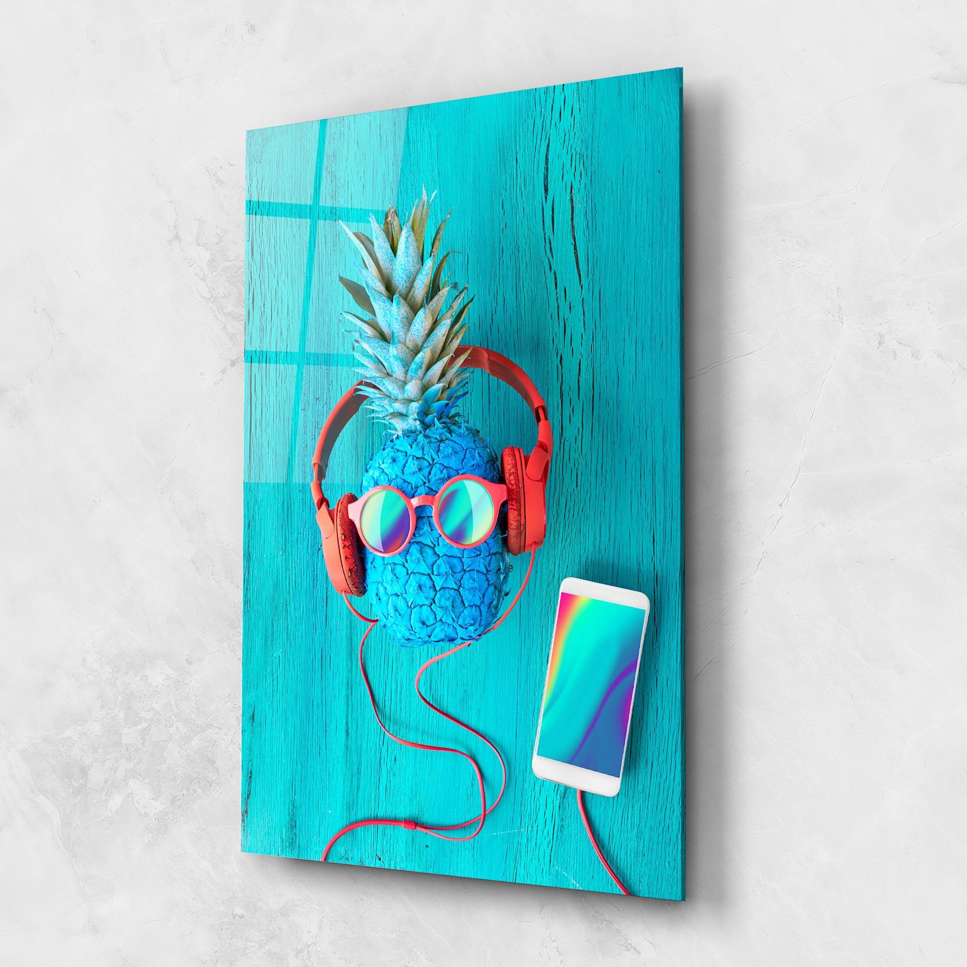Tablou Sticla Blue Pineapple mockup 1