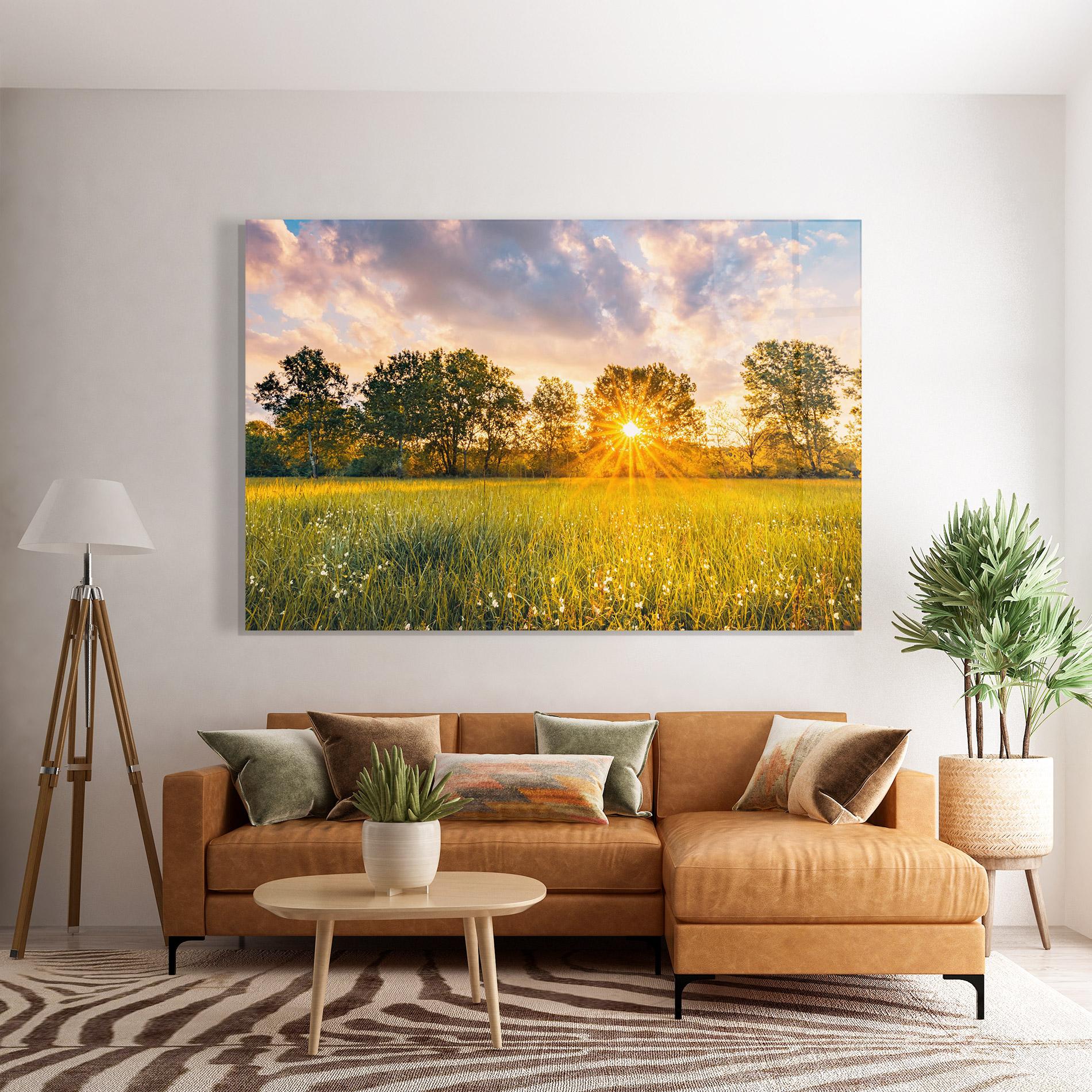 Tablou Sticla Blossoming Meadow mockup 7