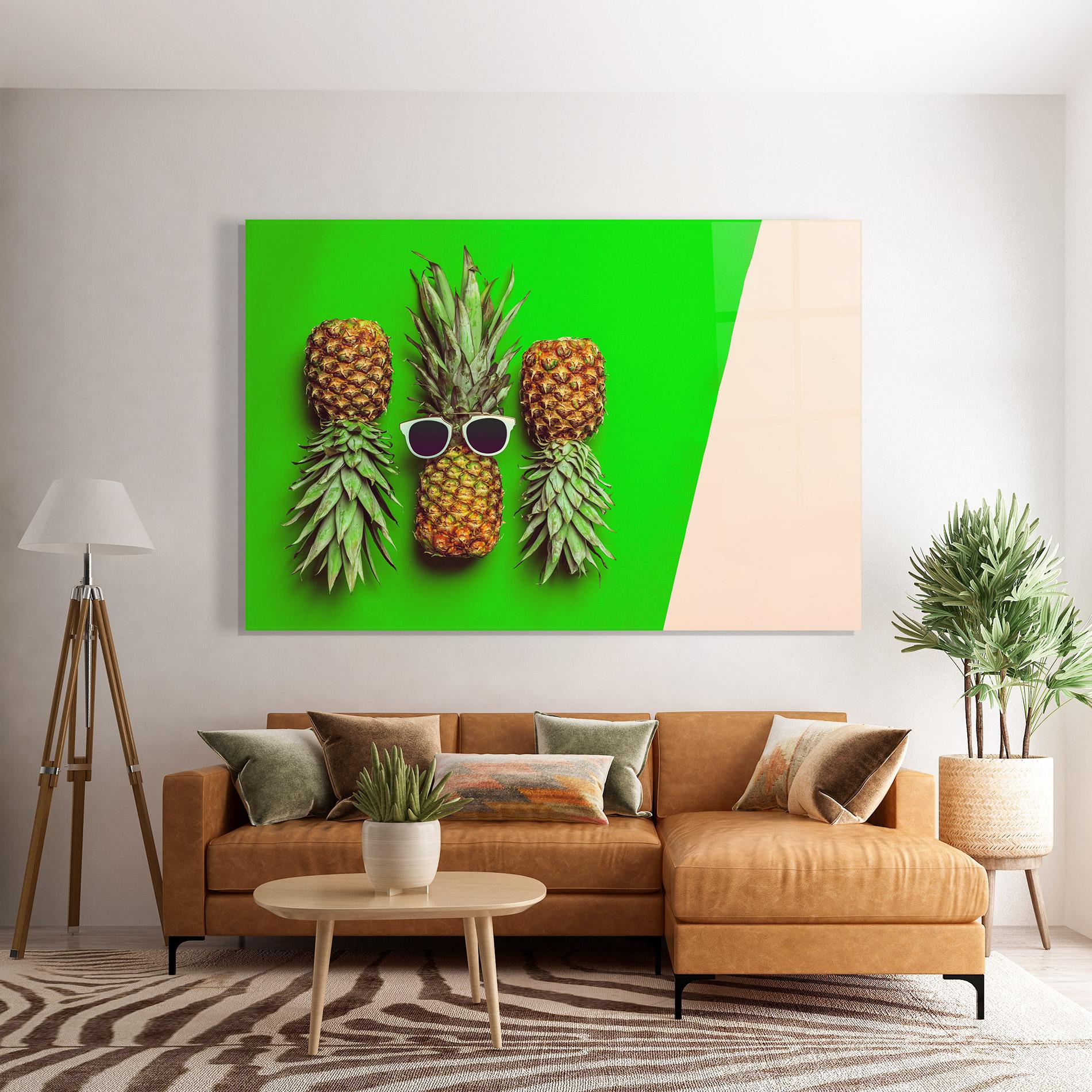 Tablou Sticla Green Pineapple mockup 7