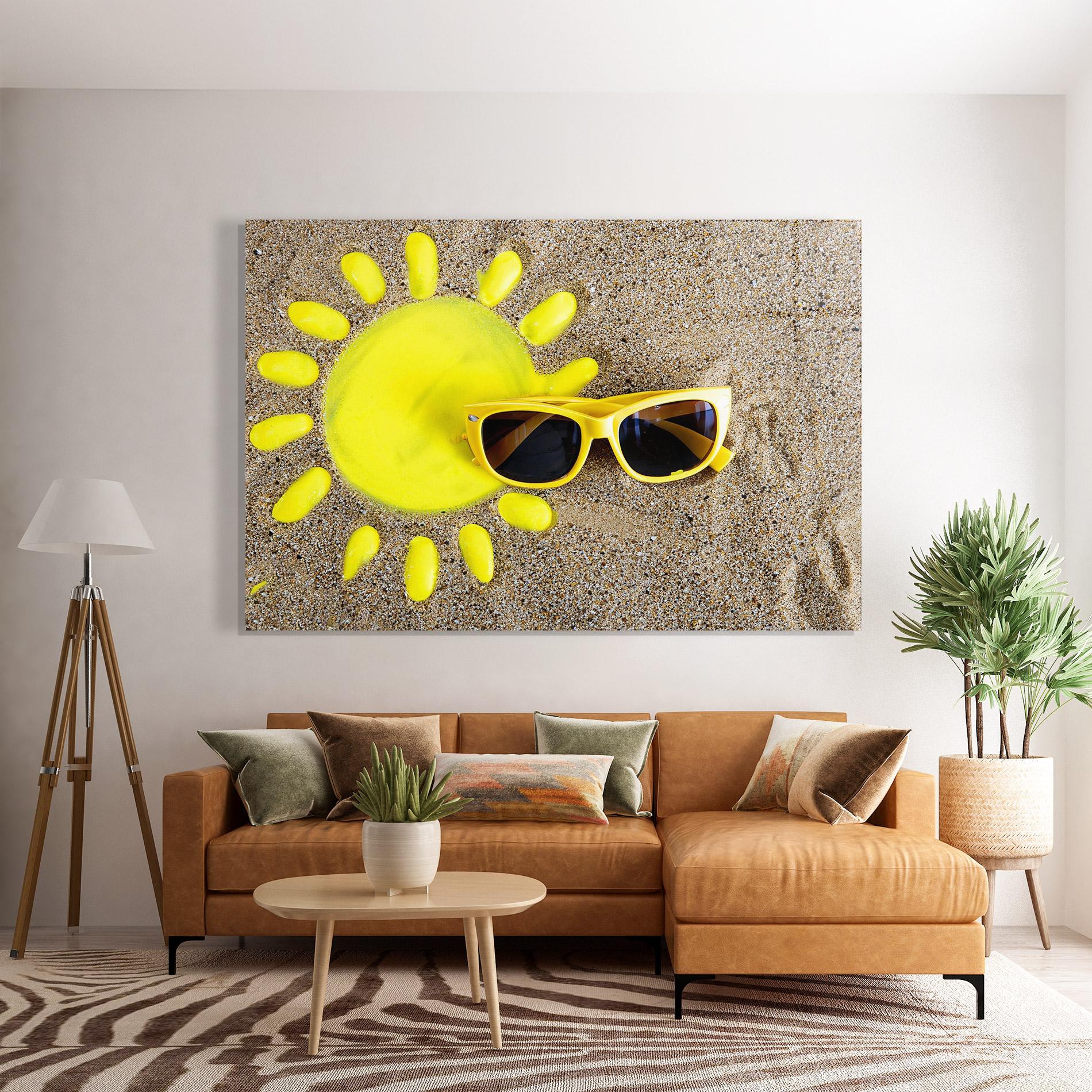 Tablou Sticla Yellow Summer Glasses mockup 7