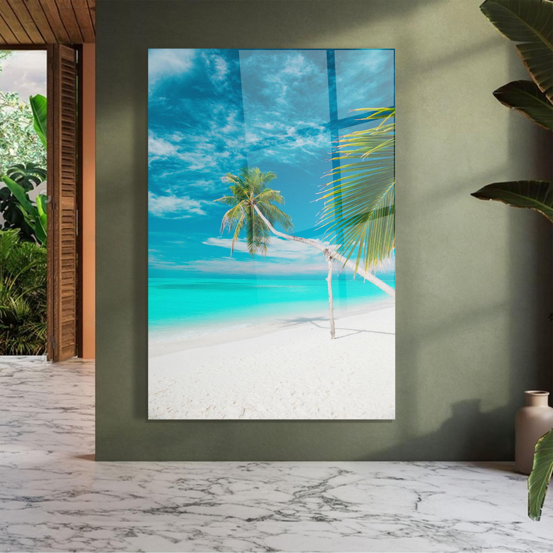 Tablou Sticla Day Palm mockup 7