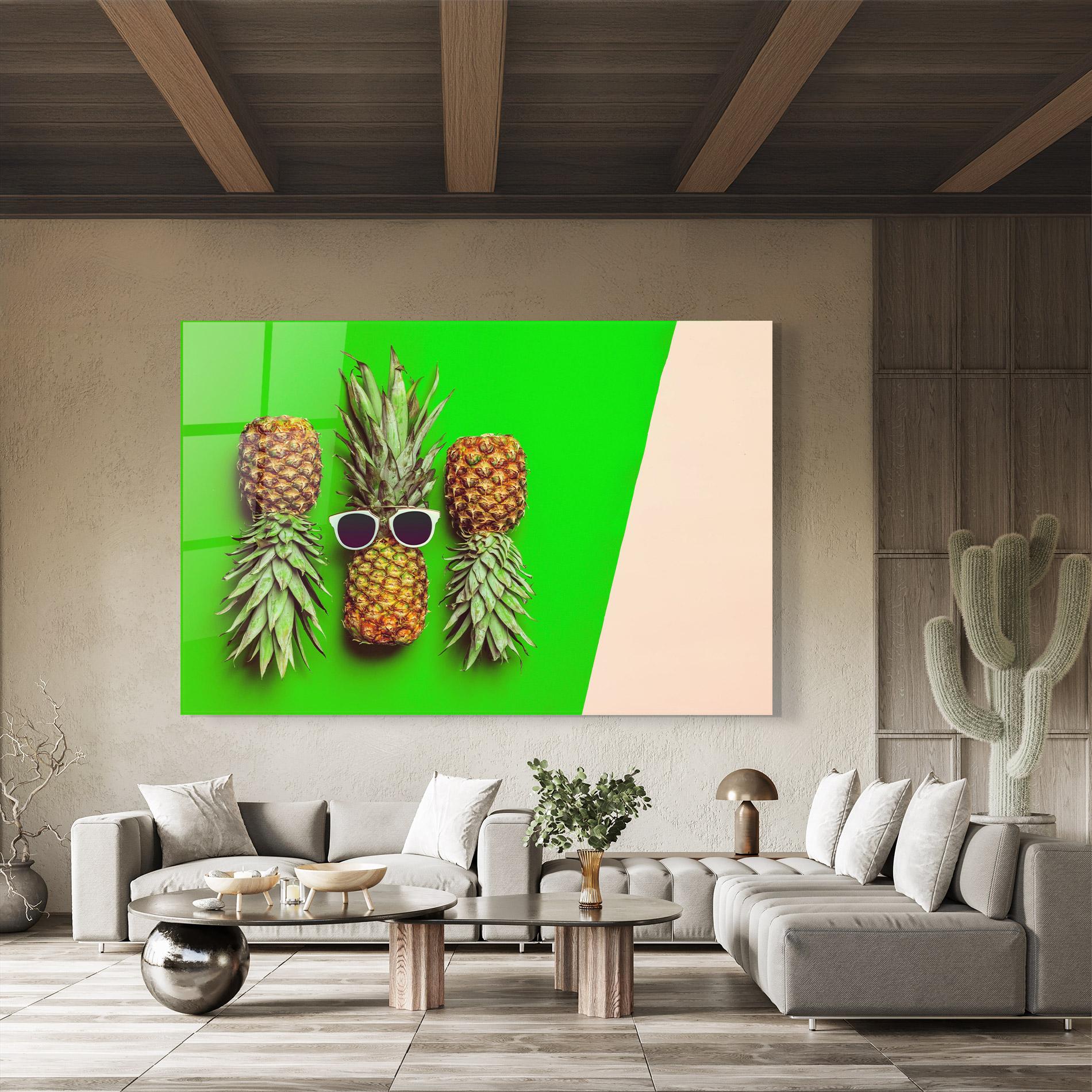 Tablou Sticla Green Pineapple mockup 8