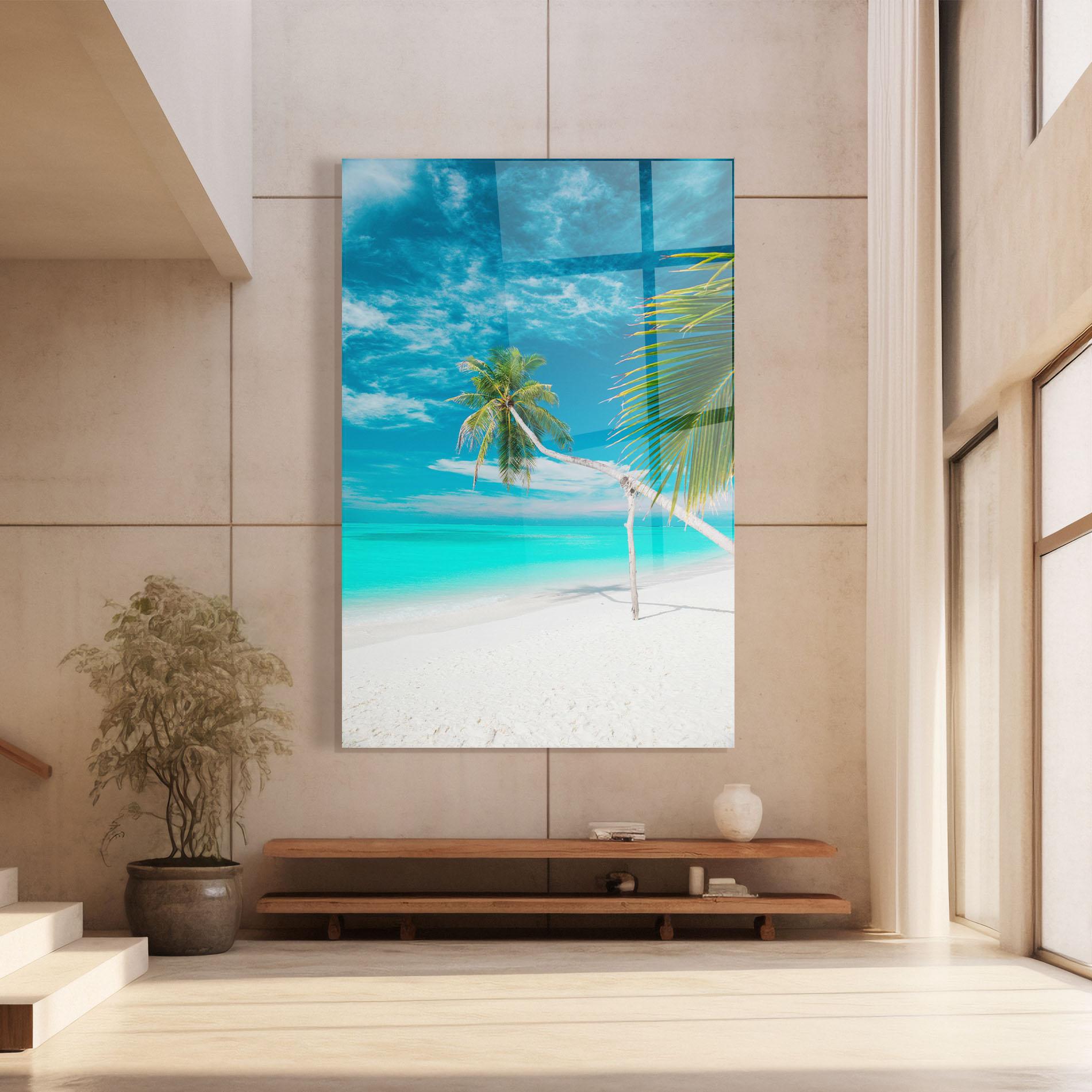 Tablou Sticla Day Palm mockup 8