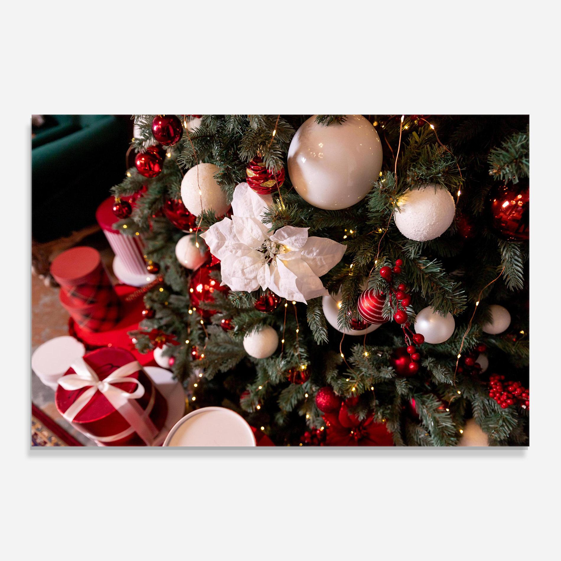 Tablou Sticla Colourful Christmas Baubles mockup 0