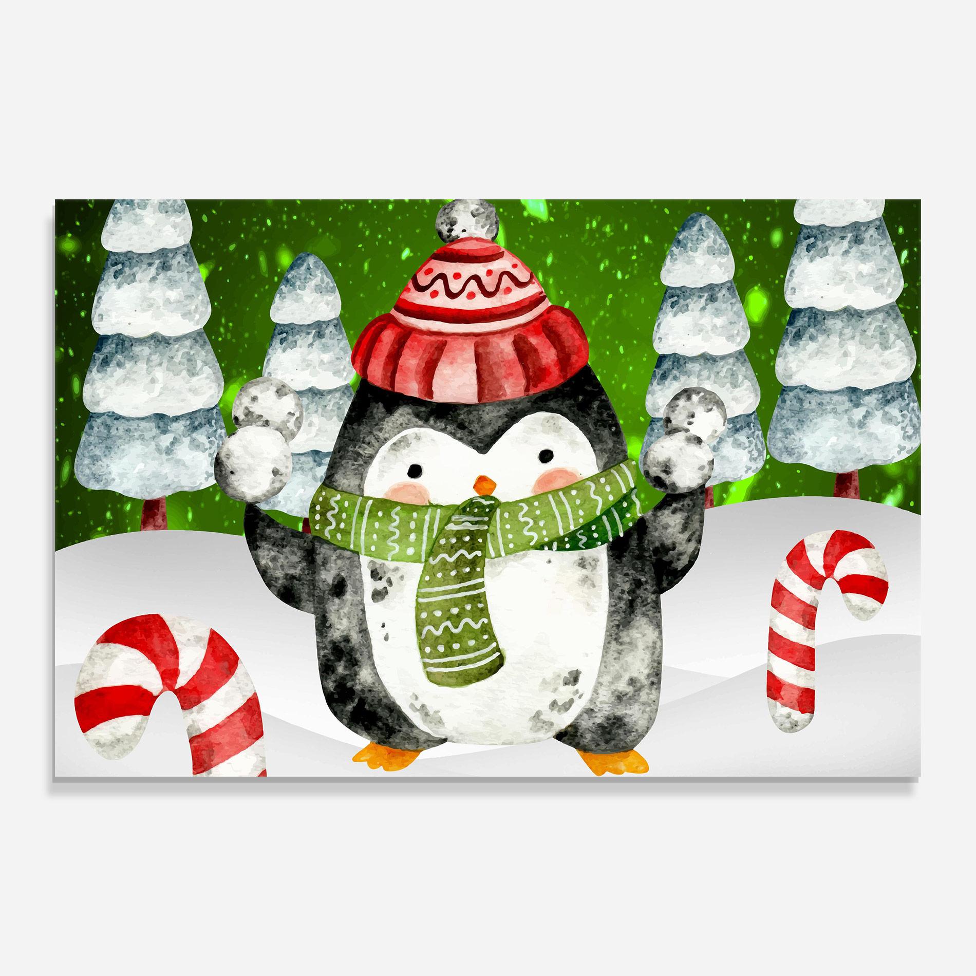 Tablou Sticla Green Pinguin mockup 0