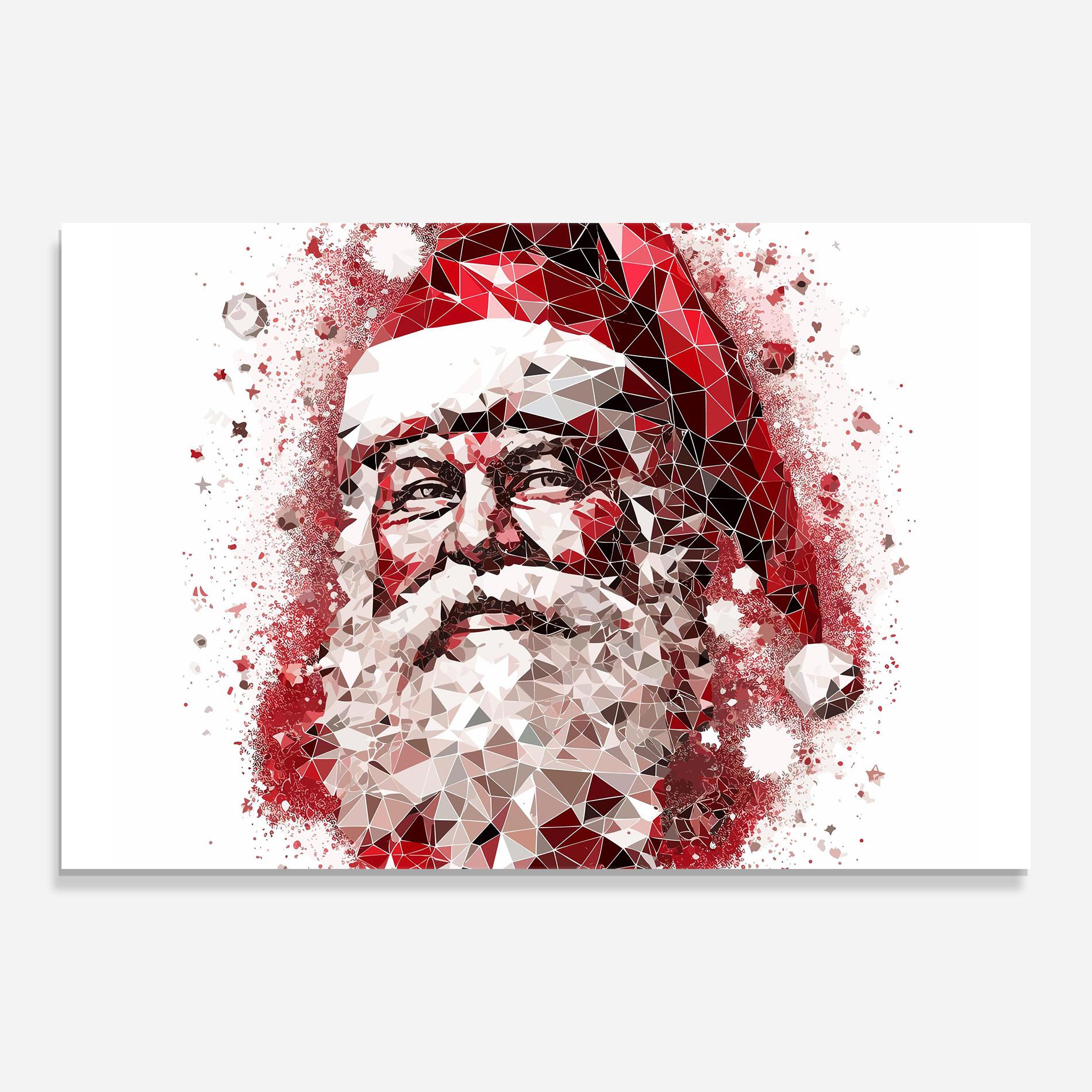 Tablou Sticla Red Santa Art mockup 0