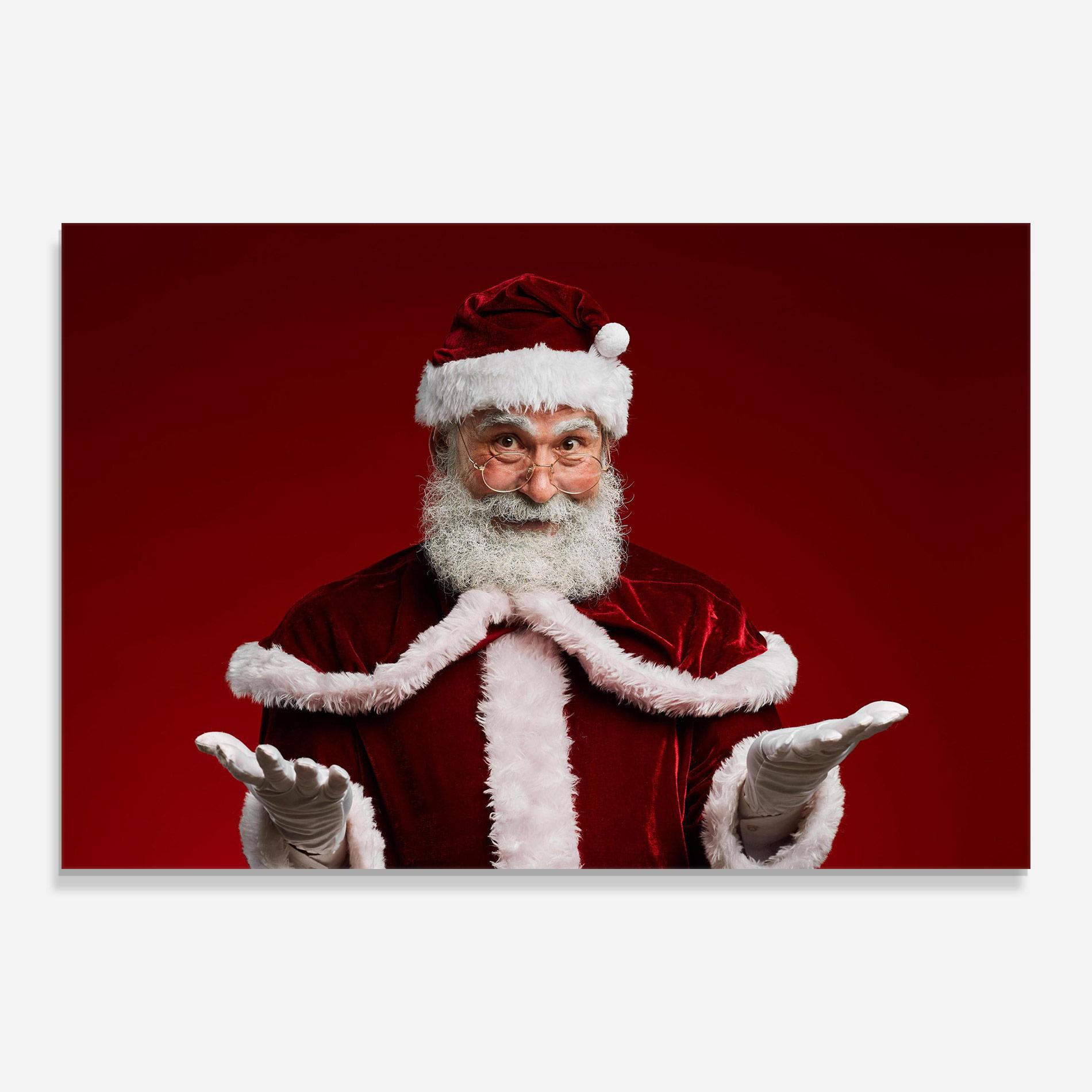 Tablou Sticla Santa Welcoming You mockup 0