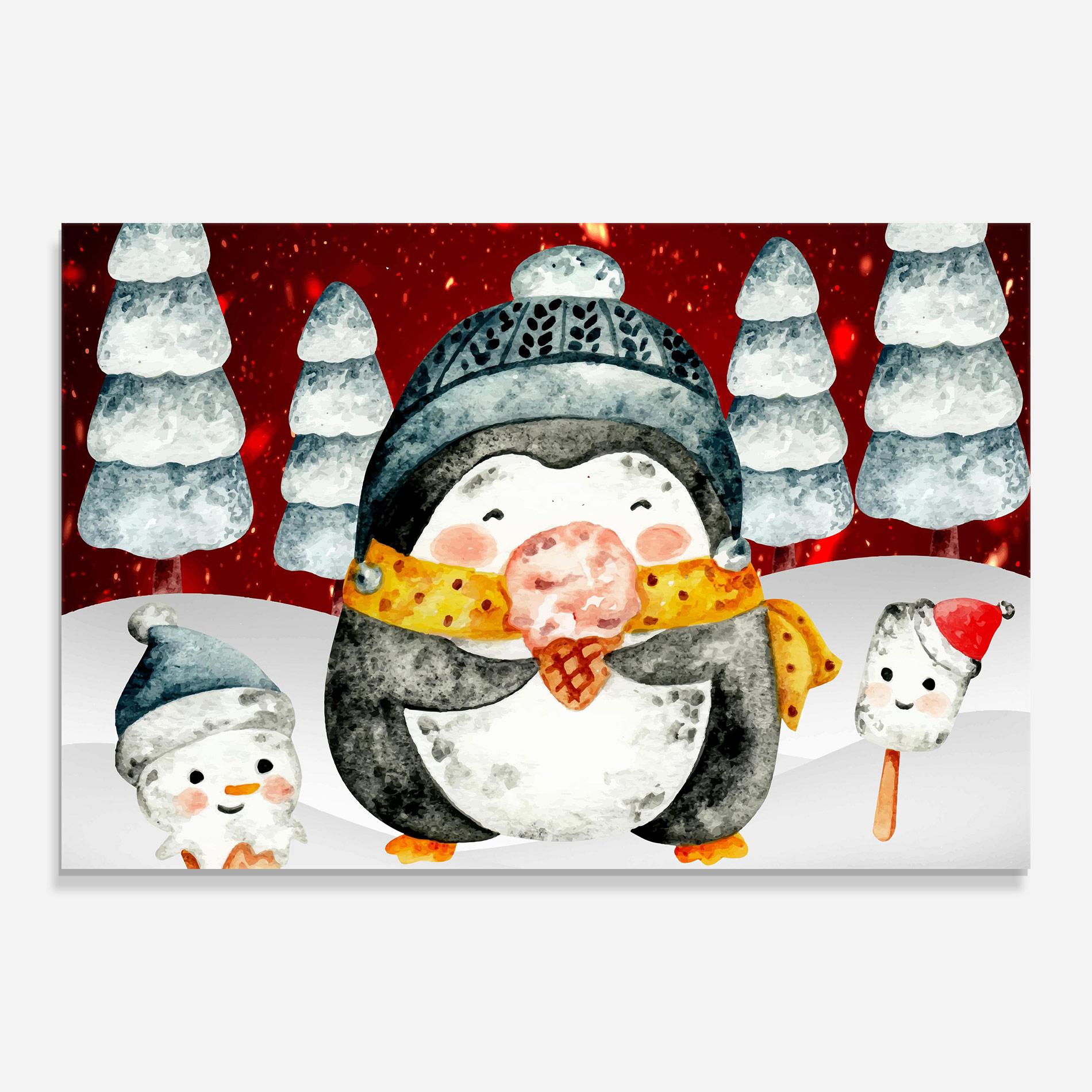 Tablou Sticla Yellow Pinguin mockup 0